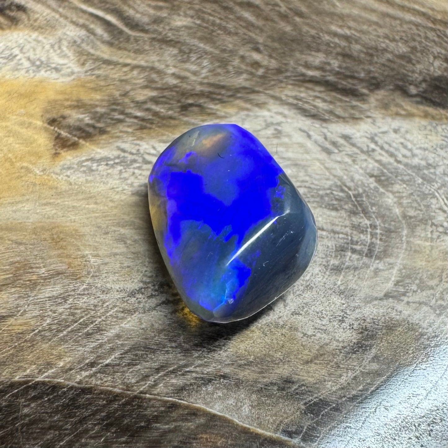 Hand-Cut Solid Lightning Ridge Semi Black Opal 3.6carat