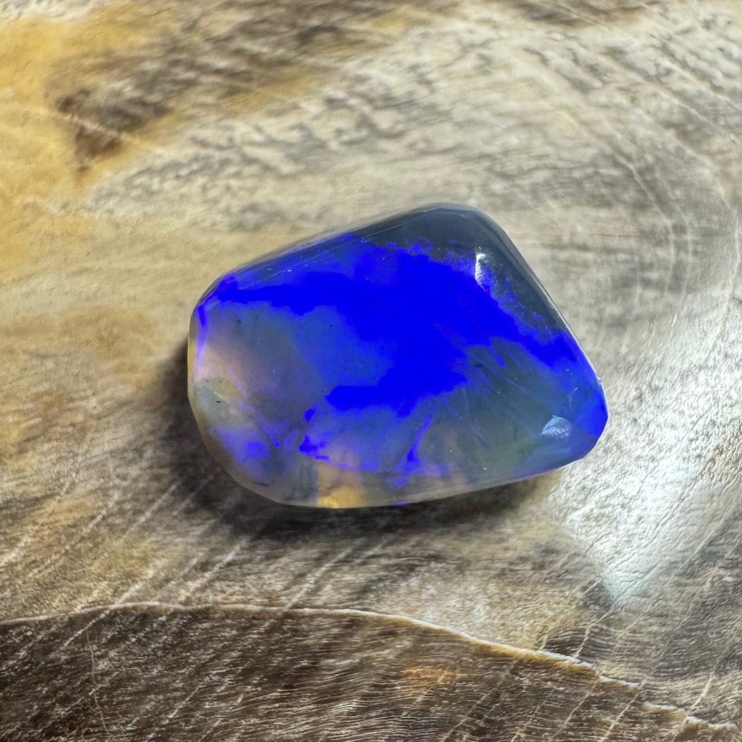 Hand-Cut Solid Lightning Ridge Semi Black Opal 3.6carat