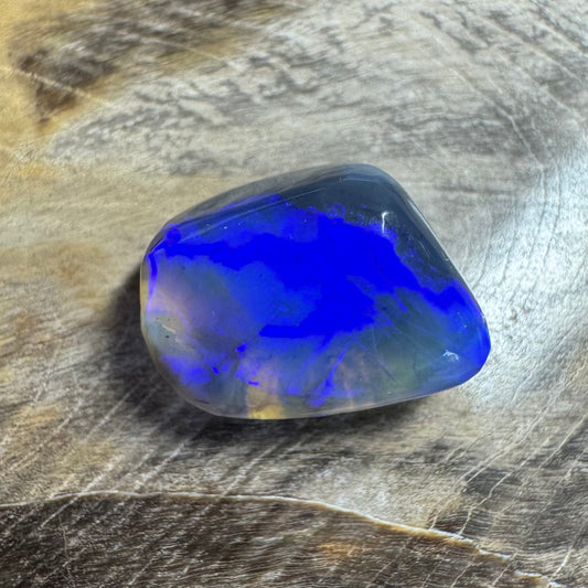 Hand-Cut Solid Lightning Ridge Semi Black Opal 3.6carat