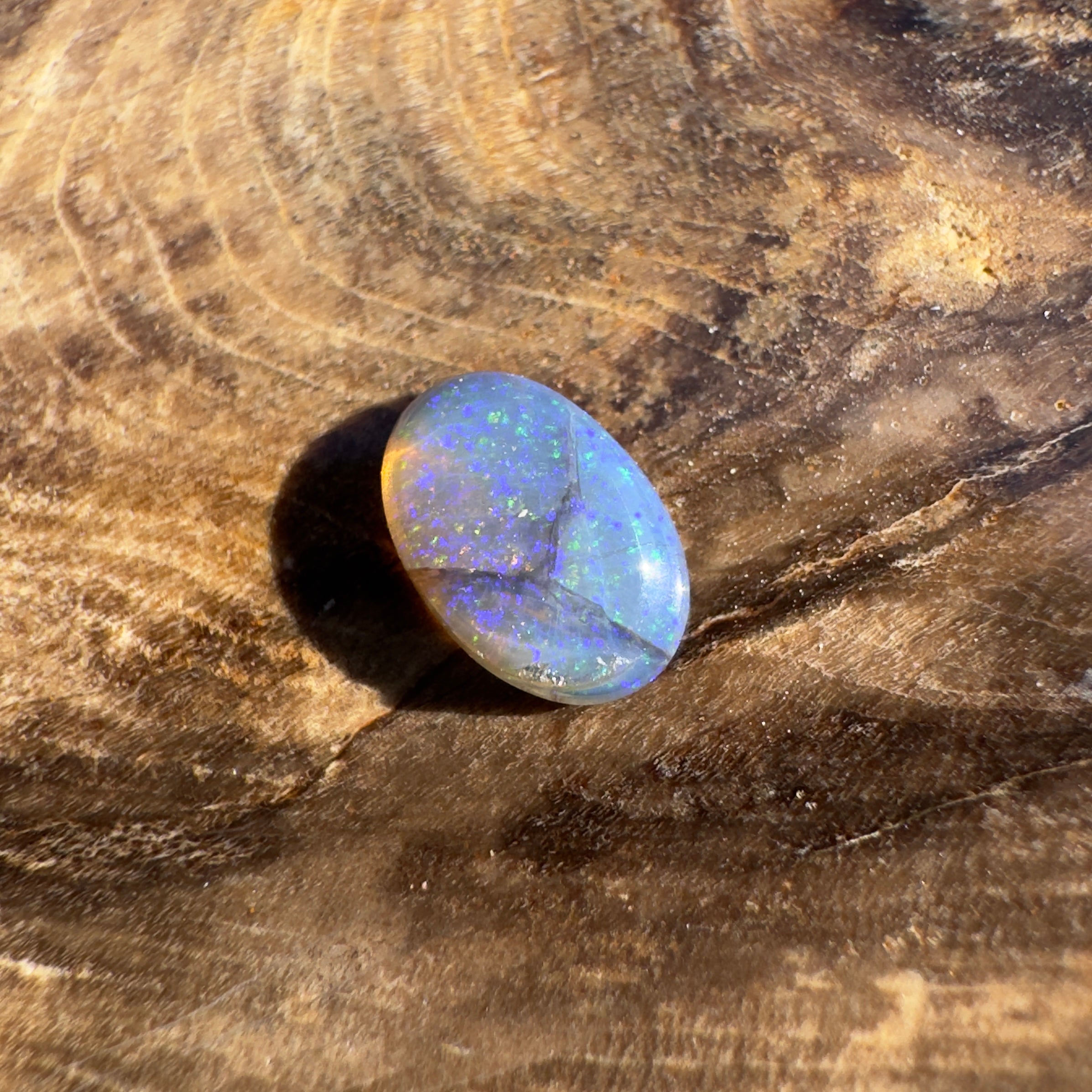 0.5ct Lightning Ridge Dark Crystal | Solid Australian Opal | Hand-Cut