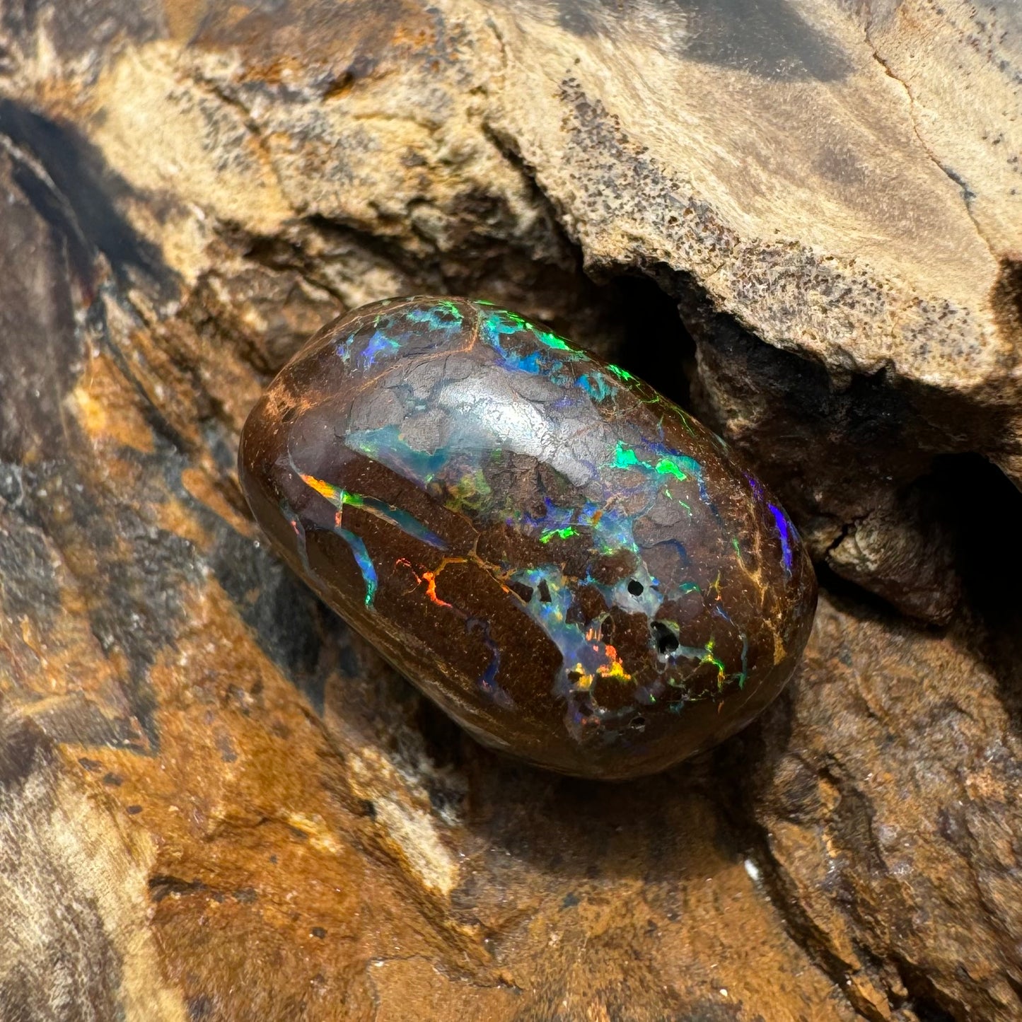 Queensland Boulder Opal 9.5carat Solid Hand-Cut Luxury