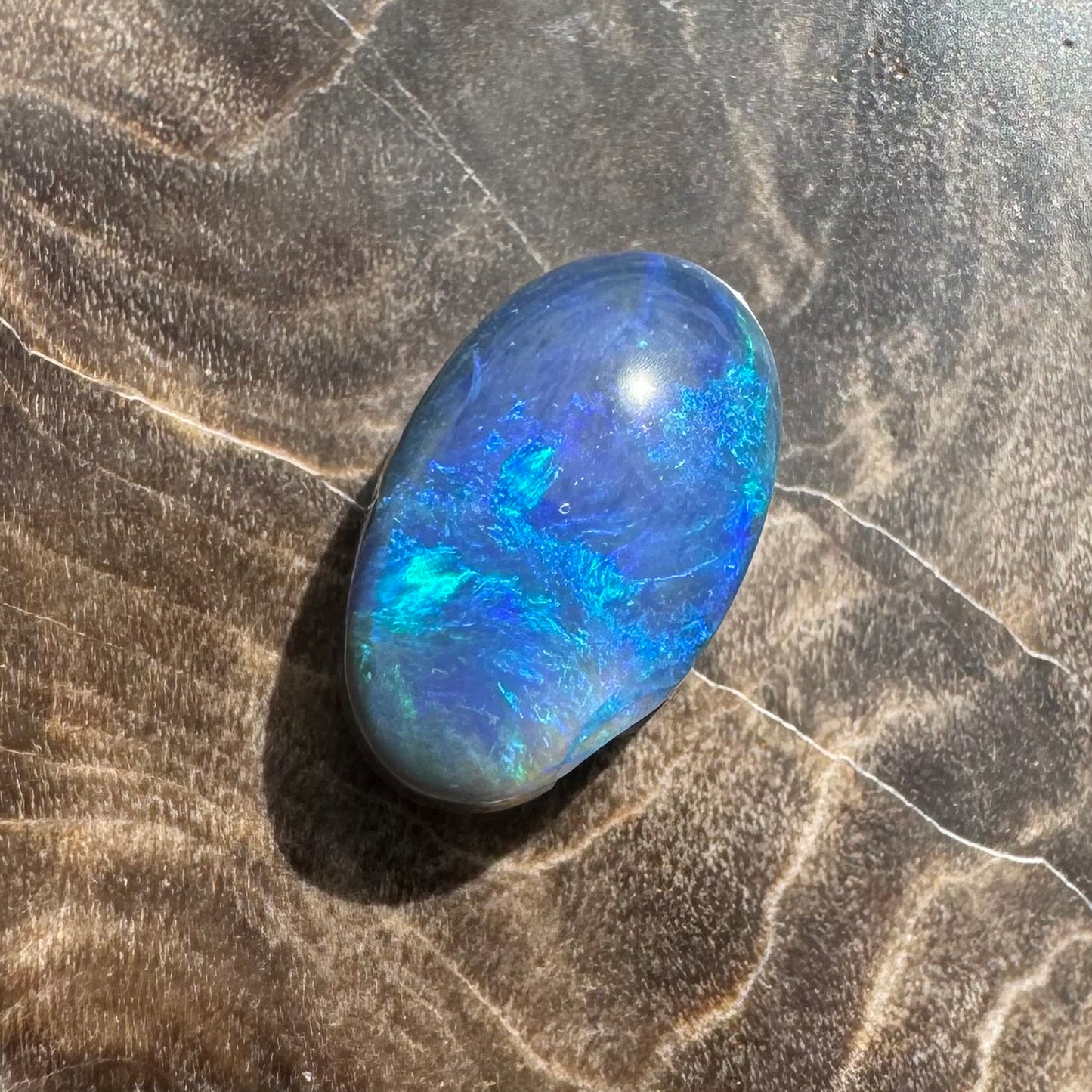 Hand-Cut Solid Lightning Ridge Black Opal 1.1carat