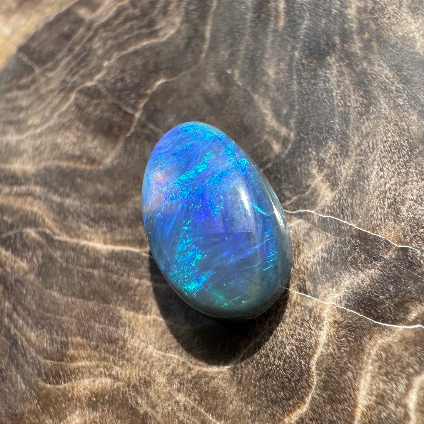 Hand-Cut Solid Lightning Ridge Black Opal 1.1carat