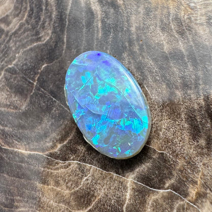 Hand-Cut Solid Lightning Ridge Semi Black Opal 1.7carat