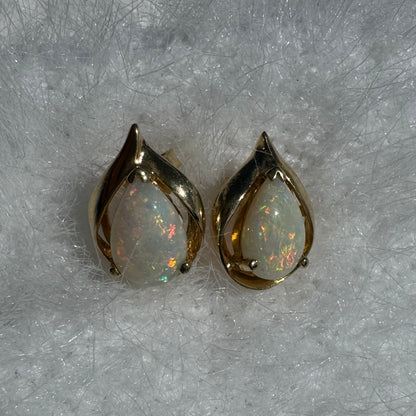 14ct Solid Gold Coober Pedy Opal Earrings