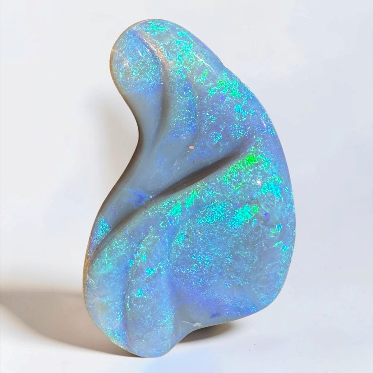 23.8ct Coober Pedy Dark Crystal Opal Carving | Solid Australian Opal | Hand-Carved