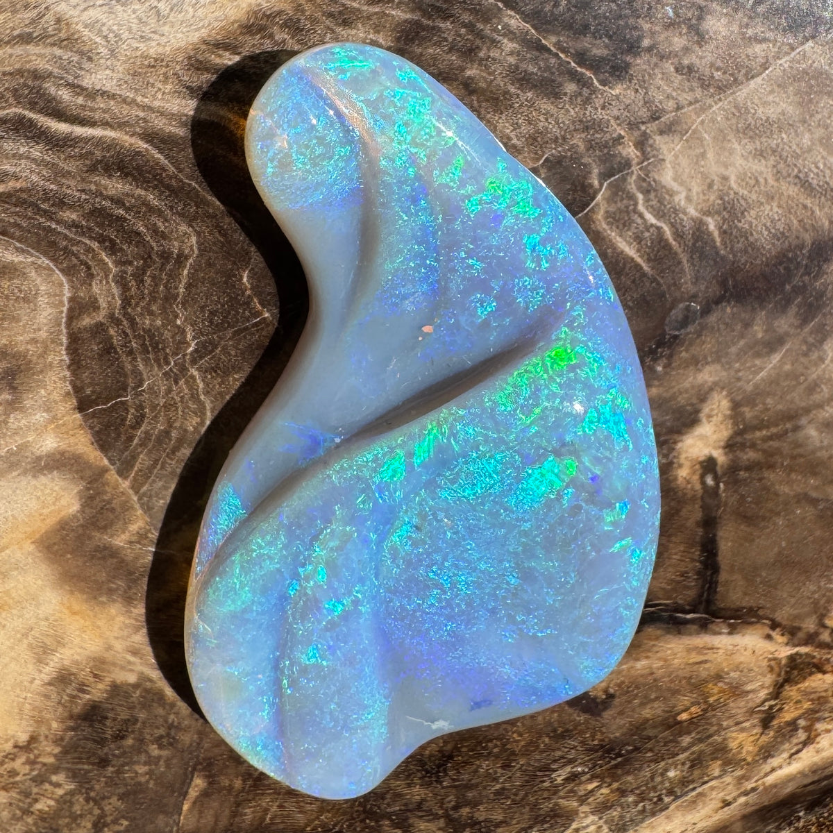 23.8ct Coober Pedy Dark Crystal Opal Carving | Solid Australian Opal | Hand-Carved