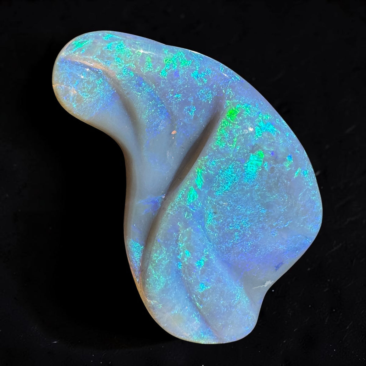 23.8ct Coober Pedy Dark Crystal Opal Carving | Solid Australian Opal | Hand-Carved