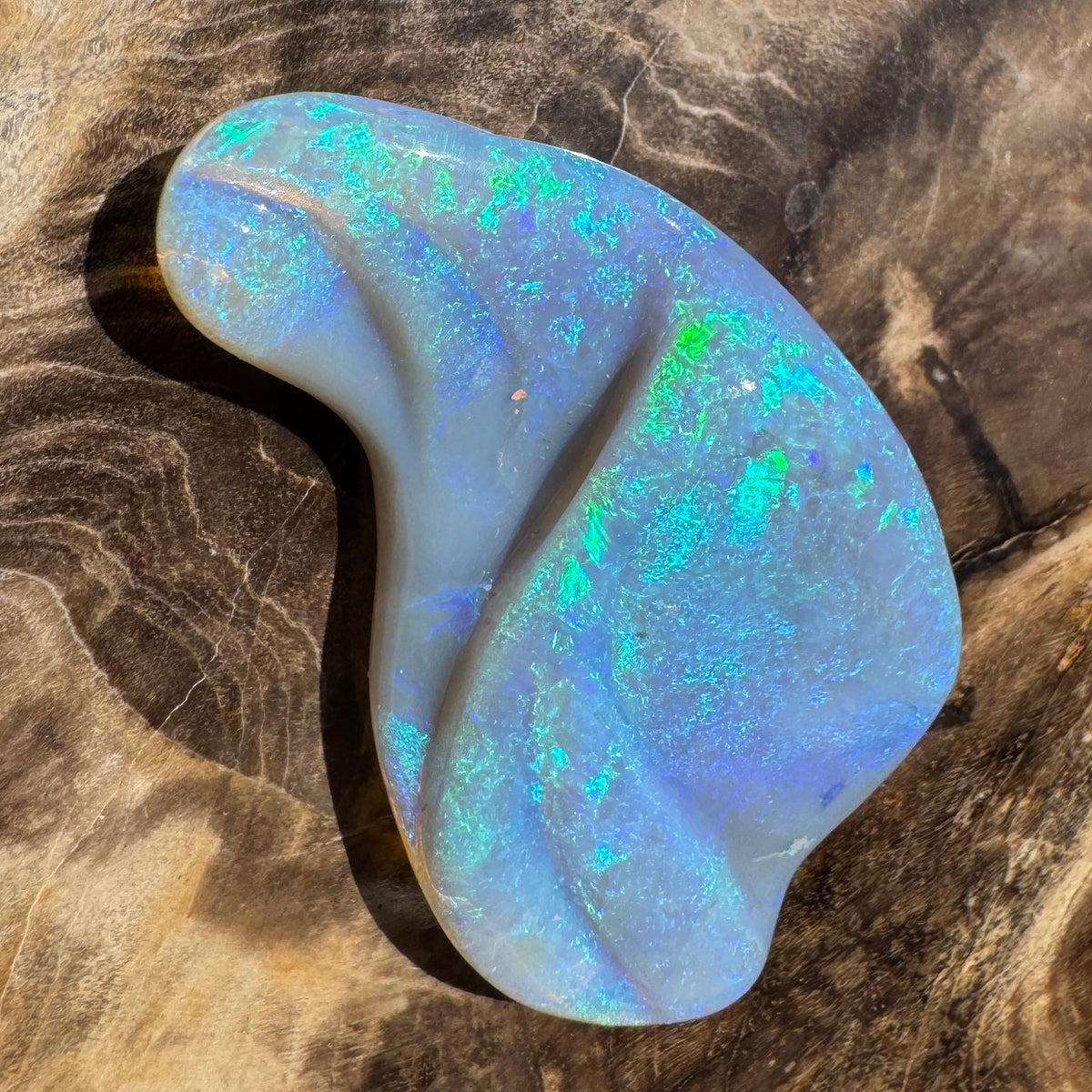 23.8ct Coober Pedy Dark Crystal Opal Carving | Solid Australian Opal | Hand-Carved