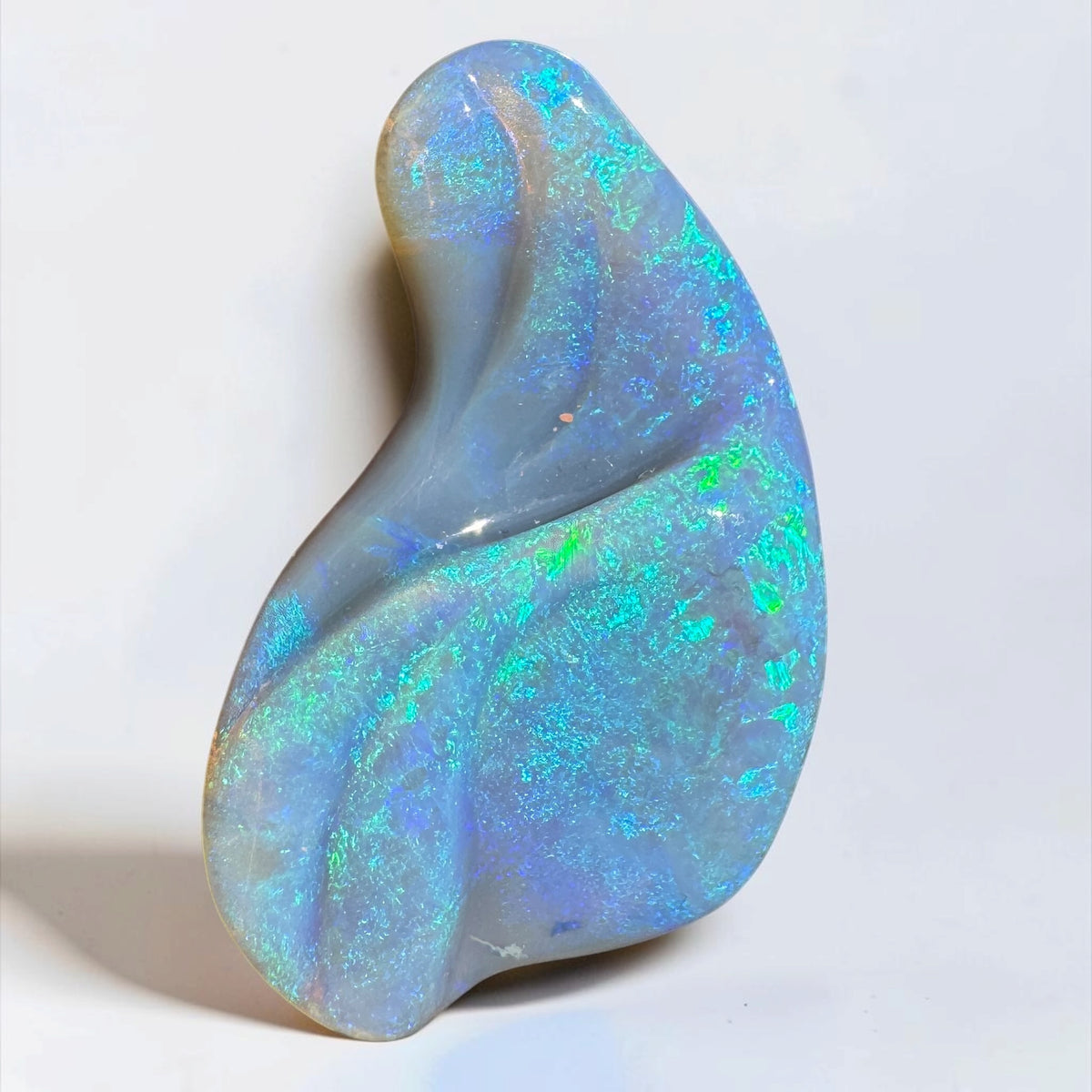 23.8ct Coober Pedy Dark Crystal Opal Carving | Solid Australian Opal | Hand-Carved