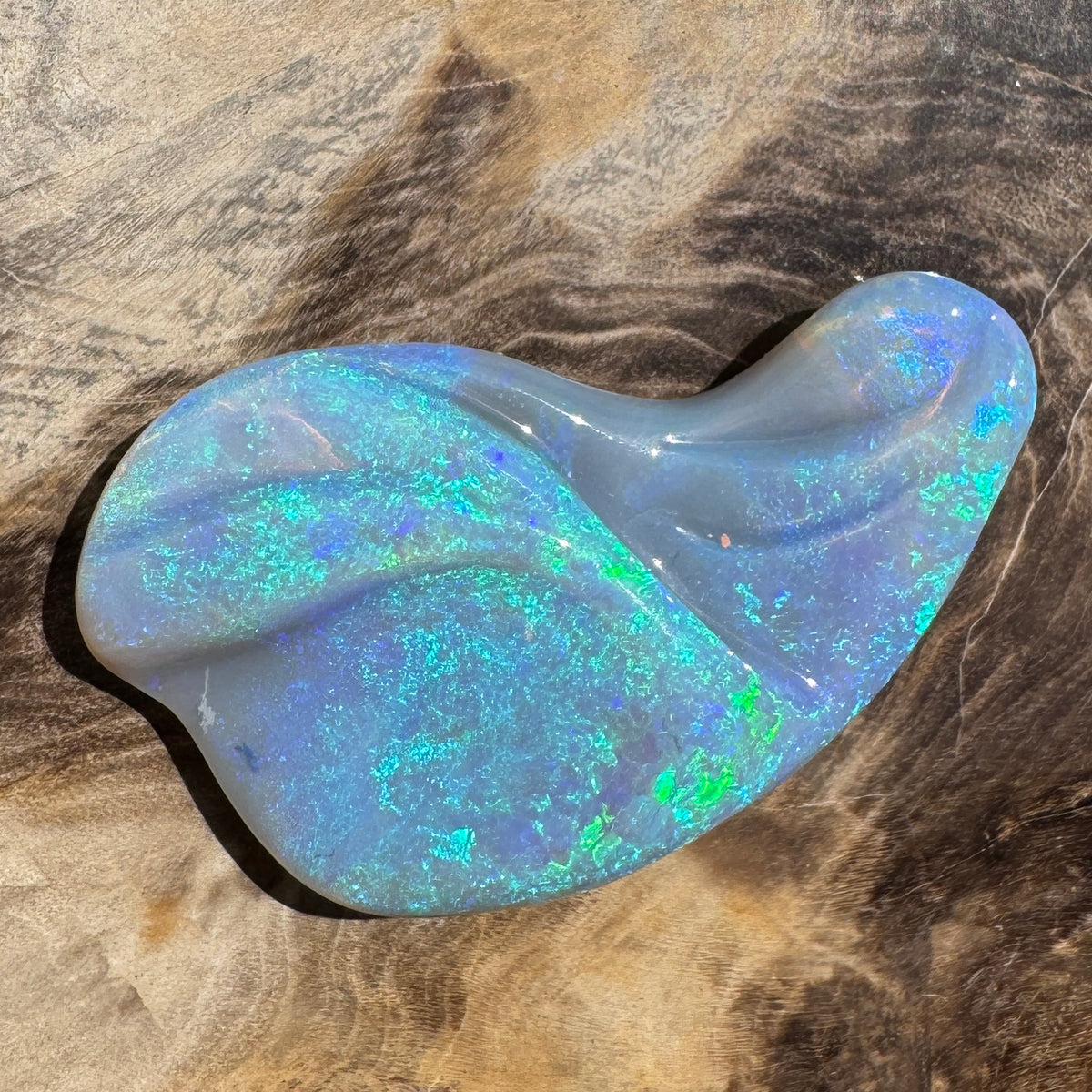 23.8ct Coober Pedy Dark Crystal Opal Carving | Solid Australian Opal | Hand-Carved