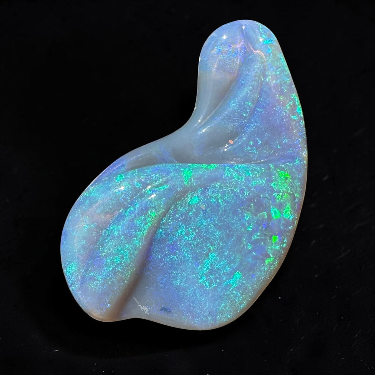 23.8ct Coober Pedy Dark Crystal Opal Carving | Solid Australian Opal | Hand-Carved
