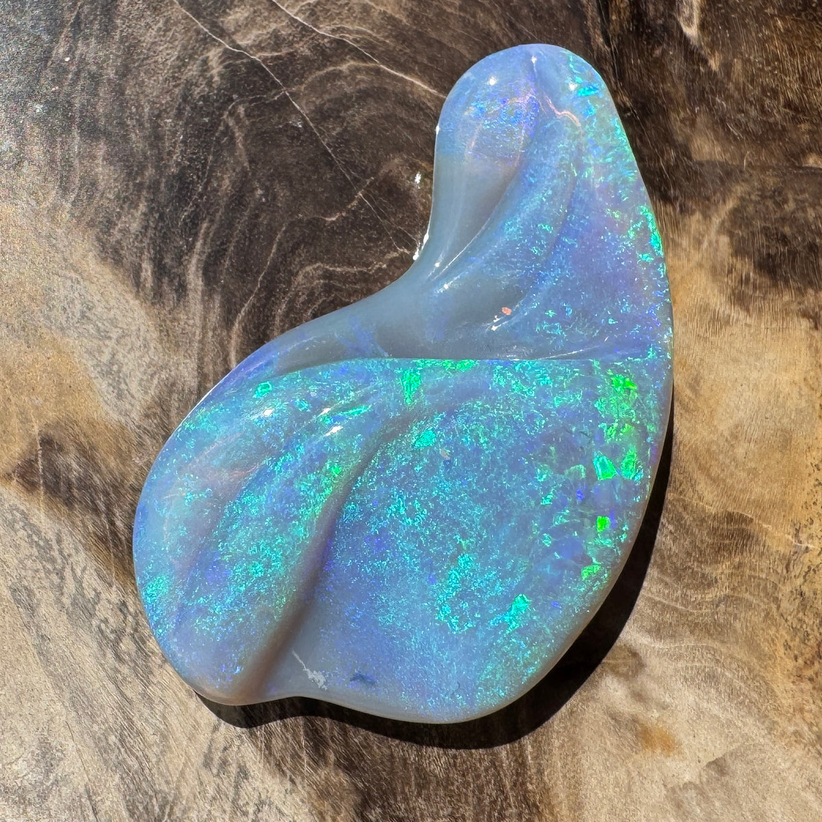 23.8ct Coober Pedy Dark Crystal Opal Carving | Solid Australian Opal | Hand-Carved