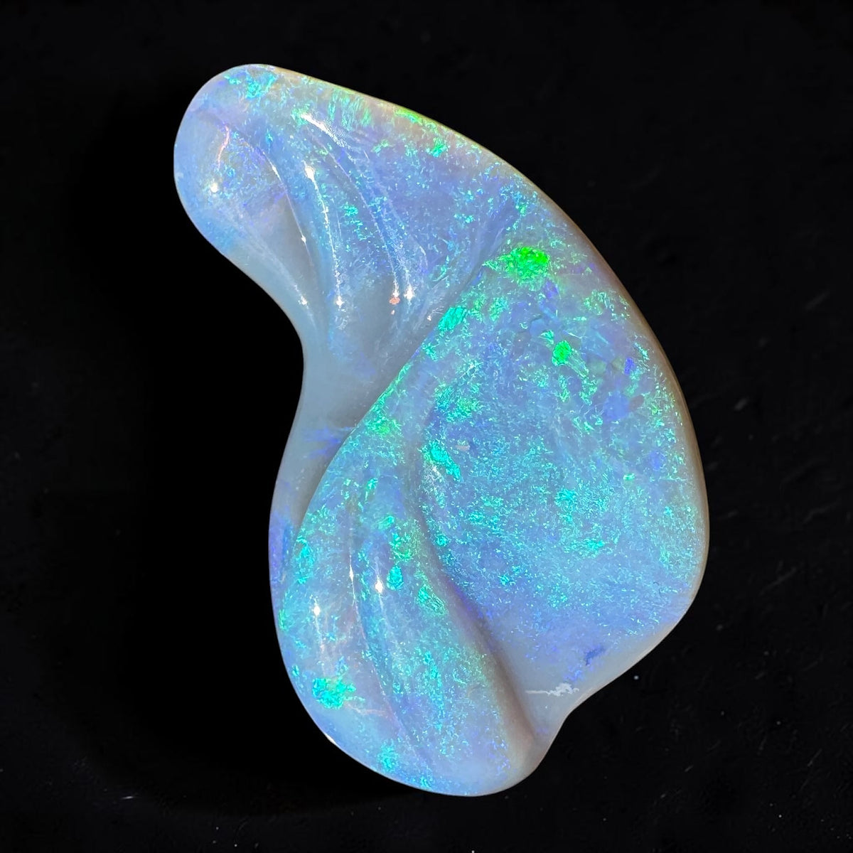 23.8ct Coober Pedy Dark Crystal Opal Carving | Solid Australian Opal | Hand-Carved