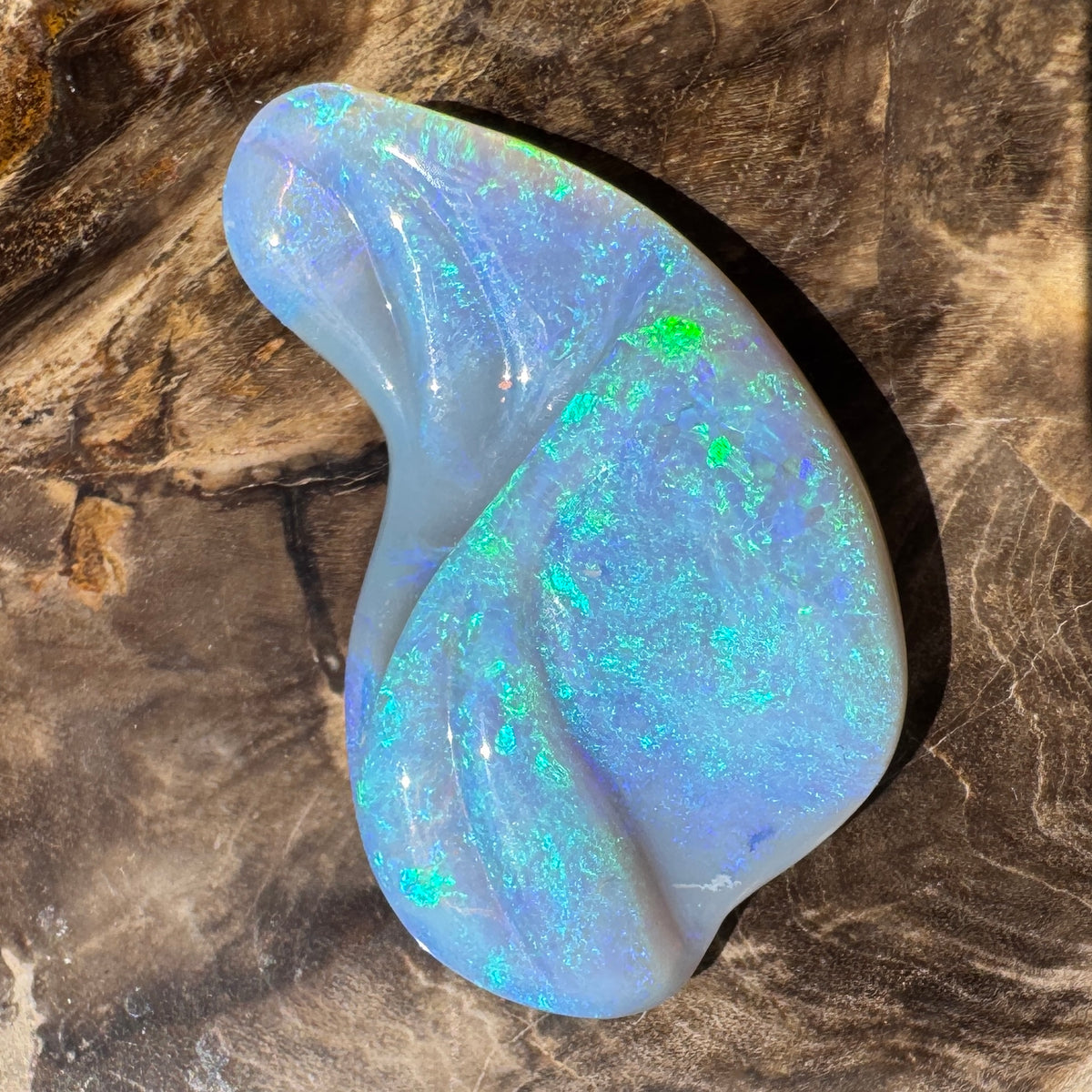 23.8ct Coober Pedy Dark Crystal Opal Carving | Solid Australian Opal | Hand-Carved