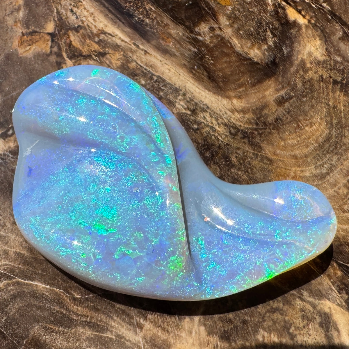 23.8ct Coober Pedy Dark Crystal Opal Carving | Solid Australian Opal | Hand-Carved