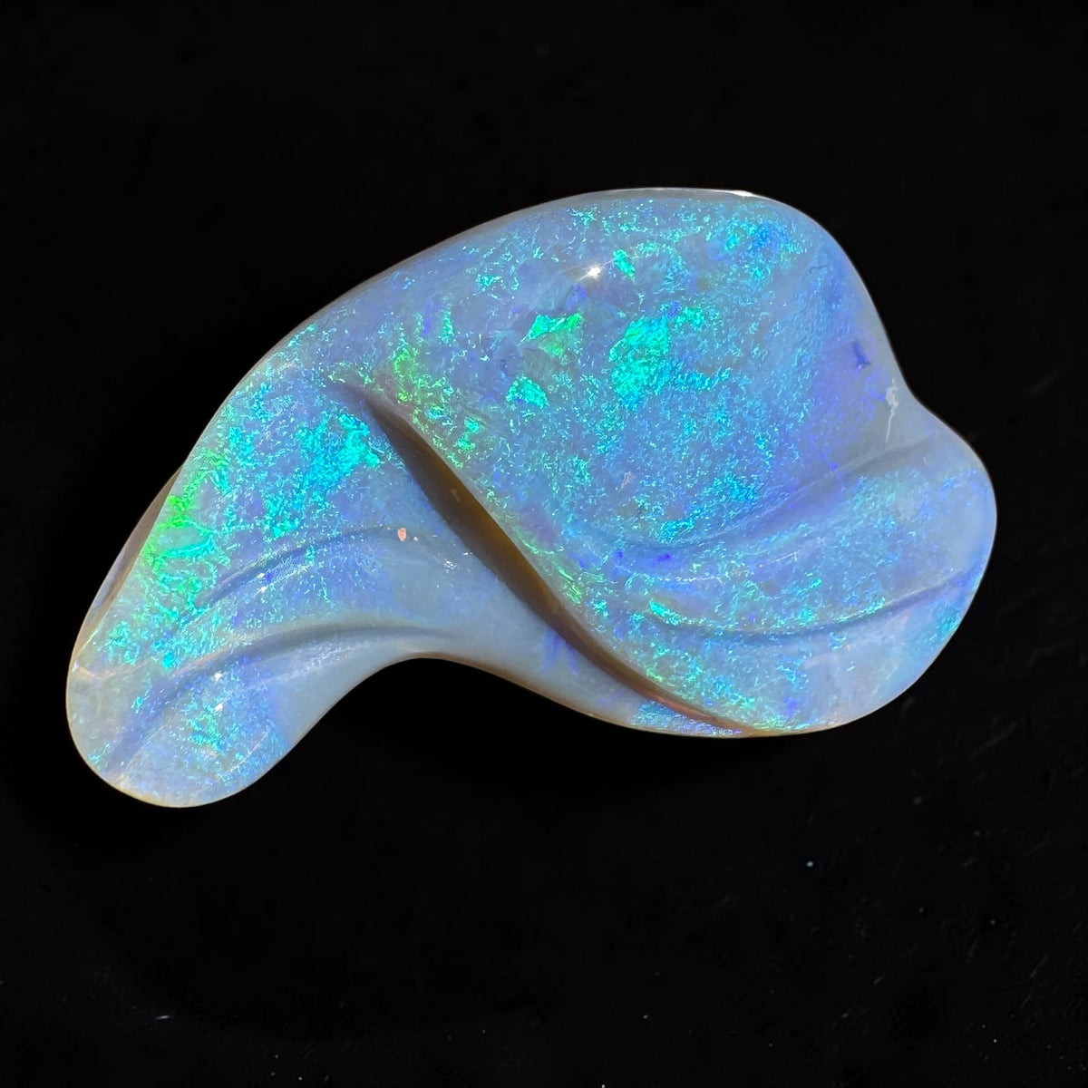 23.8ct Coober Pedy Dark Crystal Opal Carving | Solid Australian Opal | Hand-Carved