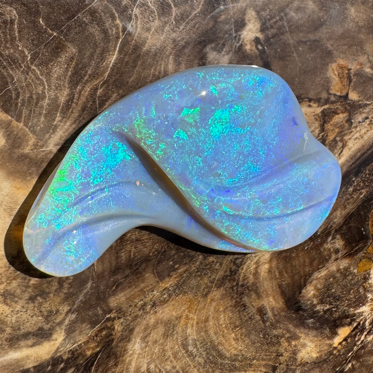 23.8ct Coober Pedy Dark Crystal Opal Carving | Solid Australian Opal | Hand-Carved