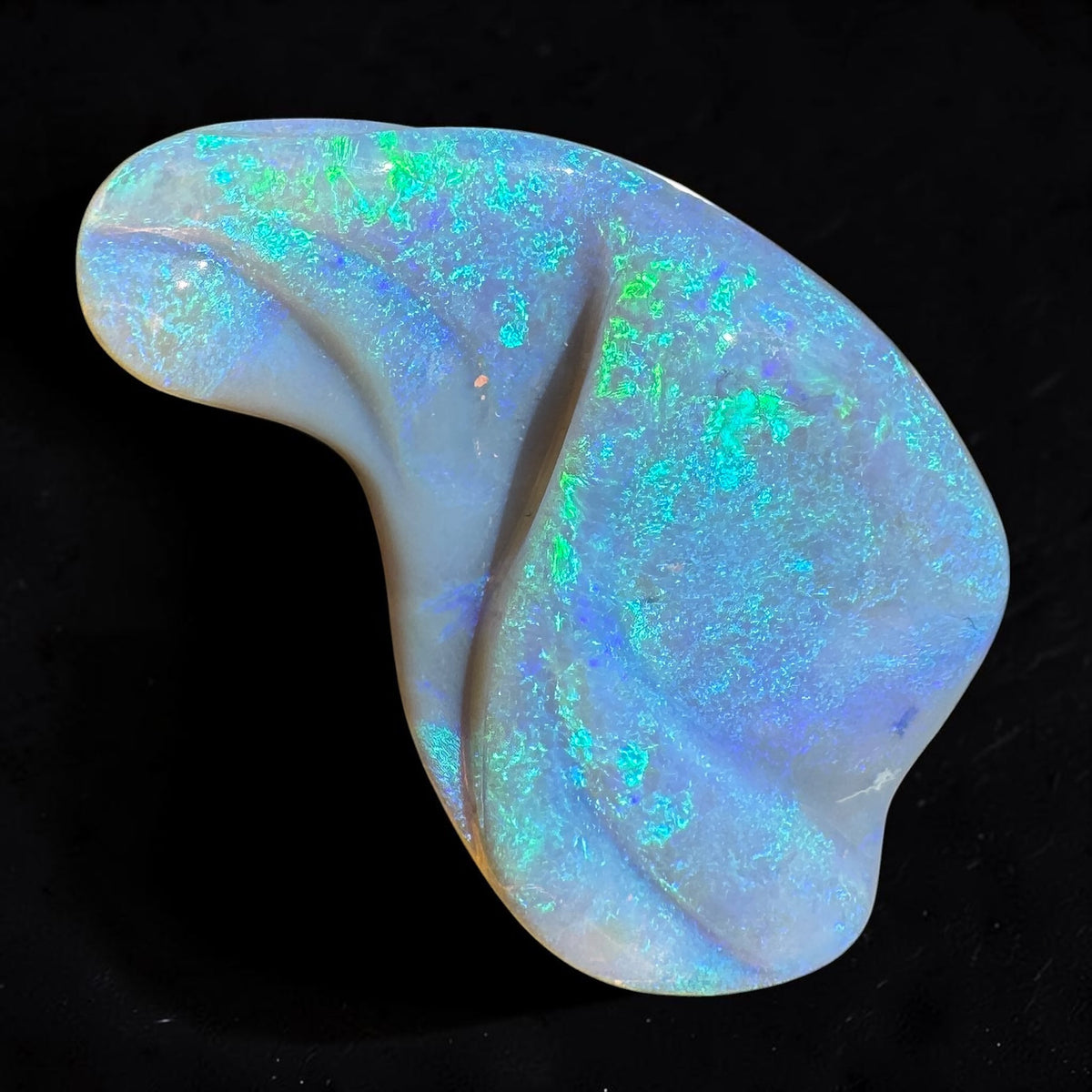 23.8ct Coober Pedy Dark Crystal Opal Carving | Solid Australian Opal | Hand-Carved