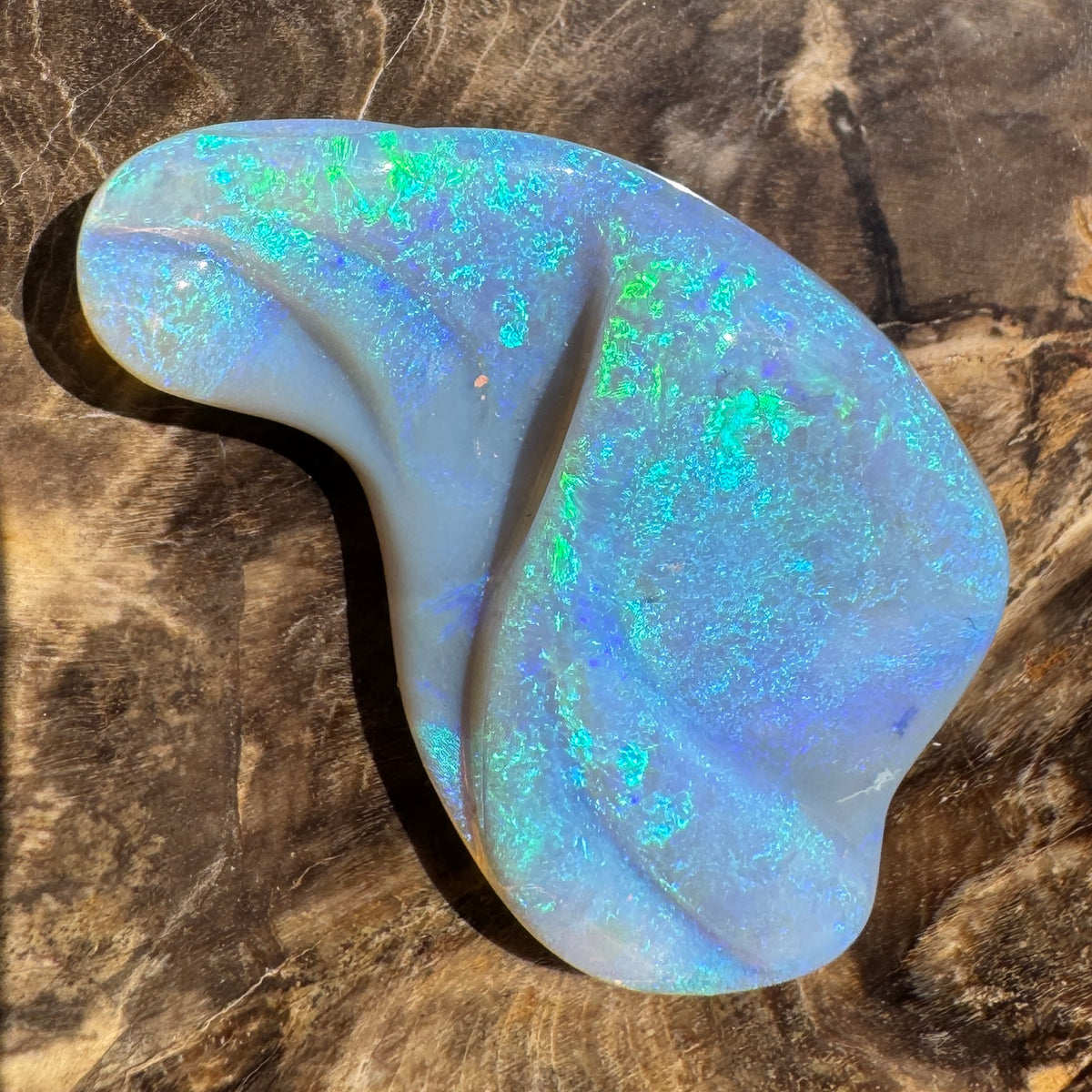 23.8ct Coober Pedy Dark Crystal Opal Carving | Solid Australian Opal | Hand-Carved