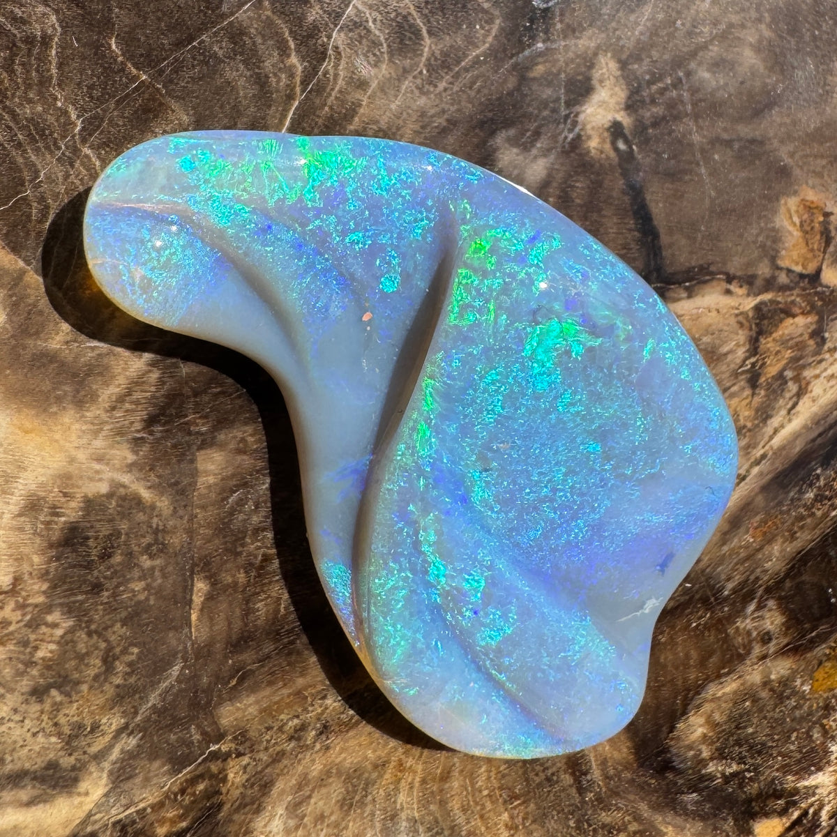 23.8ct Coober Pedy Dark Crystal Opal Carving | Solid Australian Opal | Hand-Carved
