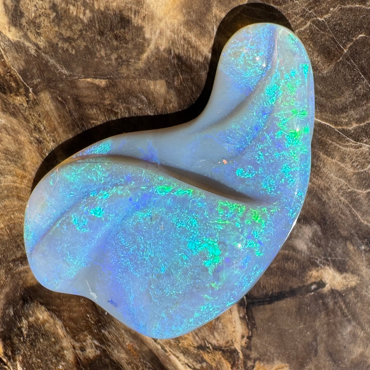 23.8ct Coober Pedy Dark Crystal Opal Carving | Solid Australian Opal | Hand-Carved
