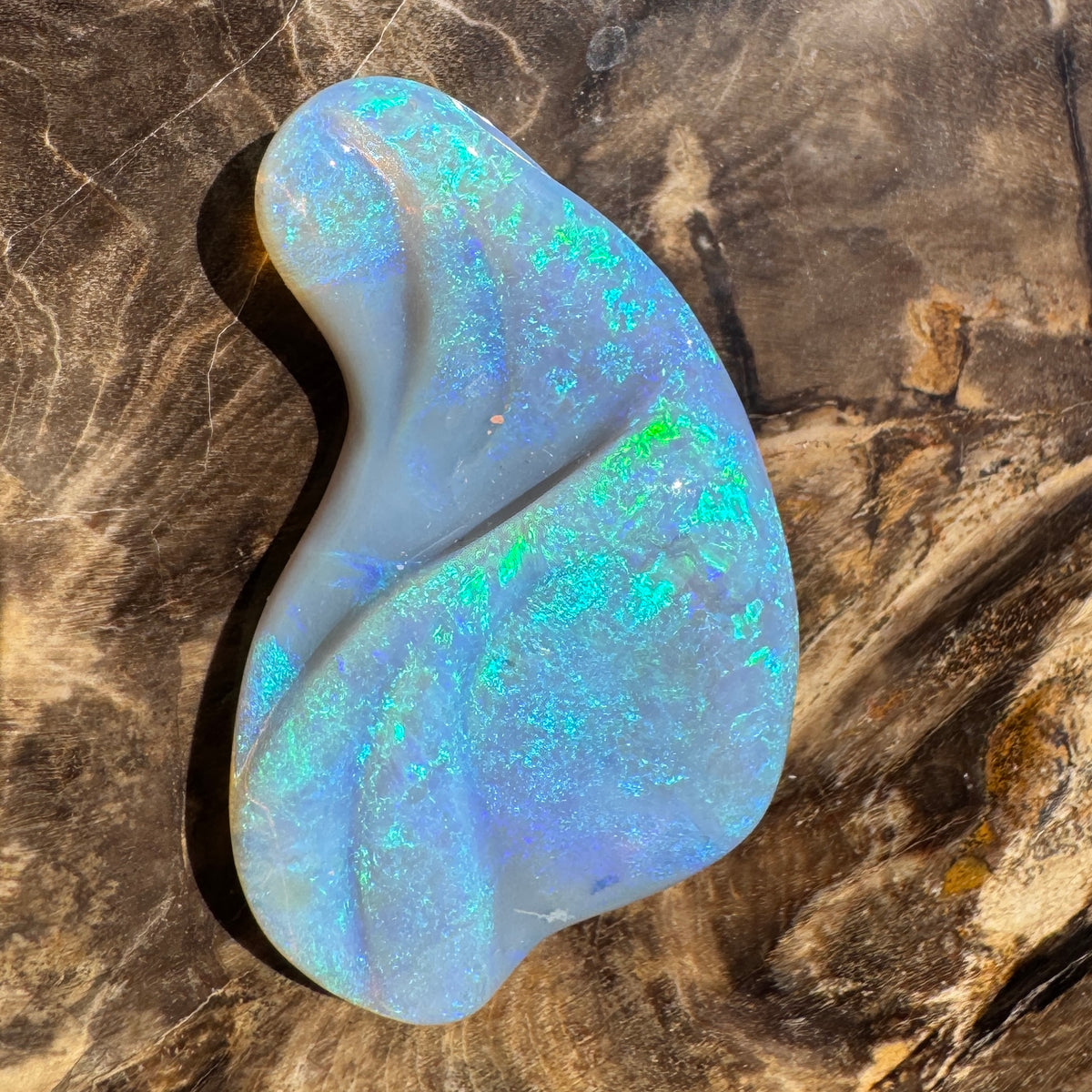 23.8ct Coober Pedy Dark Crystal Opal Carving | Solid Australian Opal | Hand-Carved