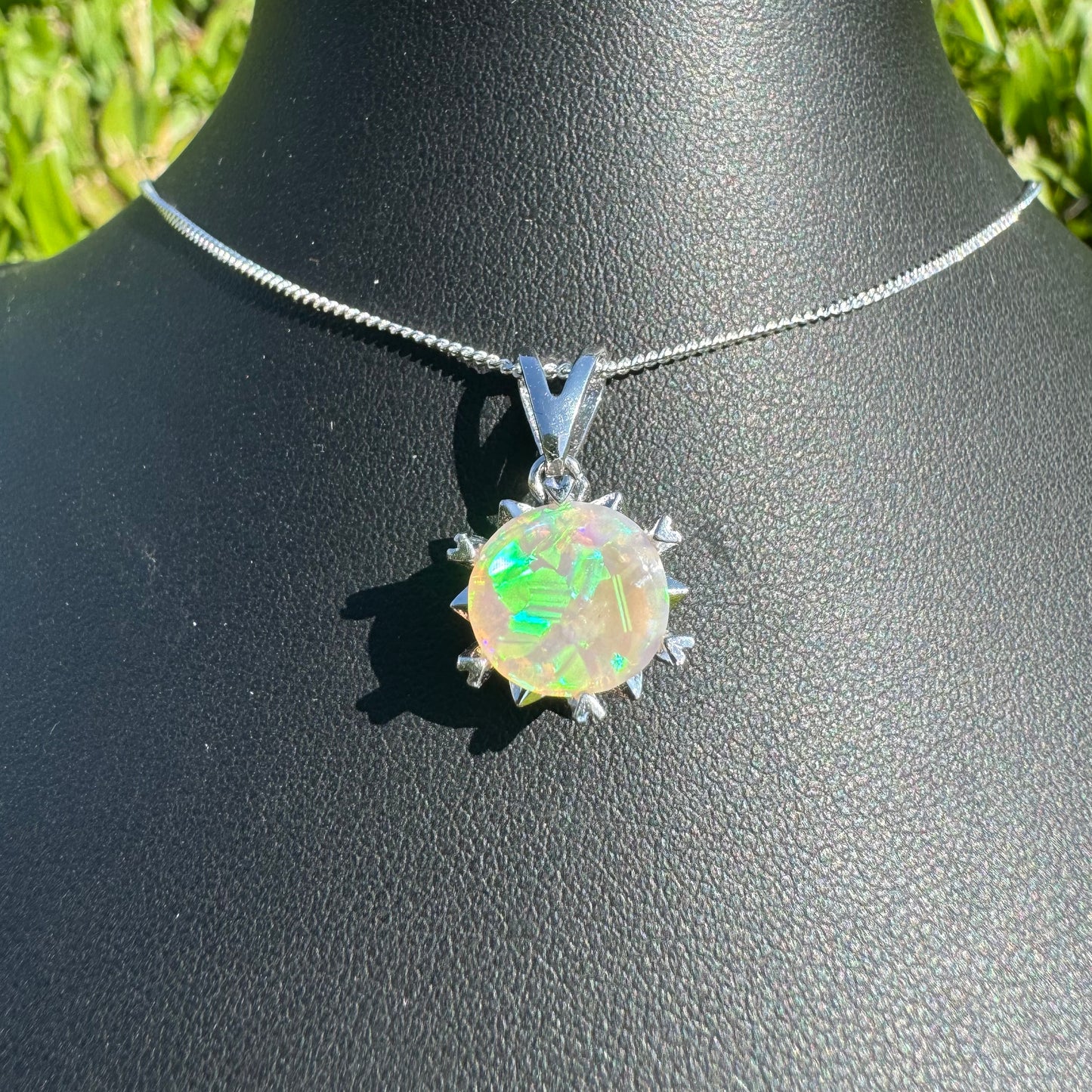 2.5ct Solid Lightning Ridge Opal Sterling Silver Pendant