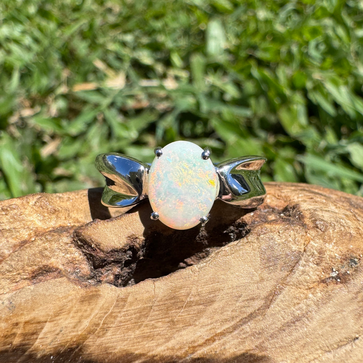 1ct Coober Pedy Opal Ring ~ 'Wyperfeld Ember' | 925 Sterling Silver | Solid Australian Opal