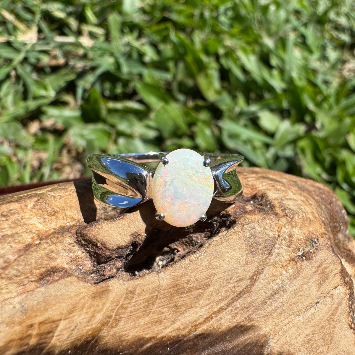 1ct Coober Pedy Opal Ring ~ 'Wyperfeld Ember' | 925 Sterling Silver | Solid Australian Opal