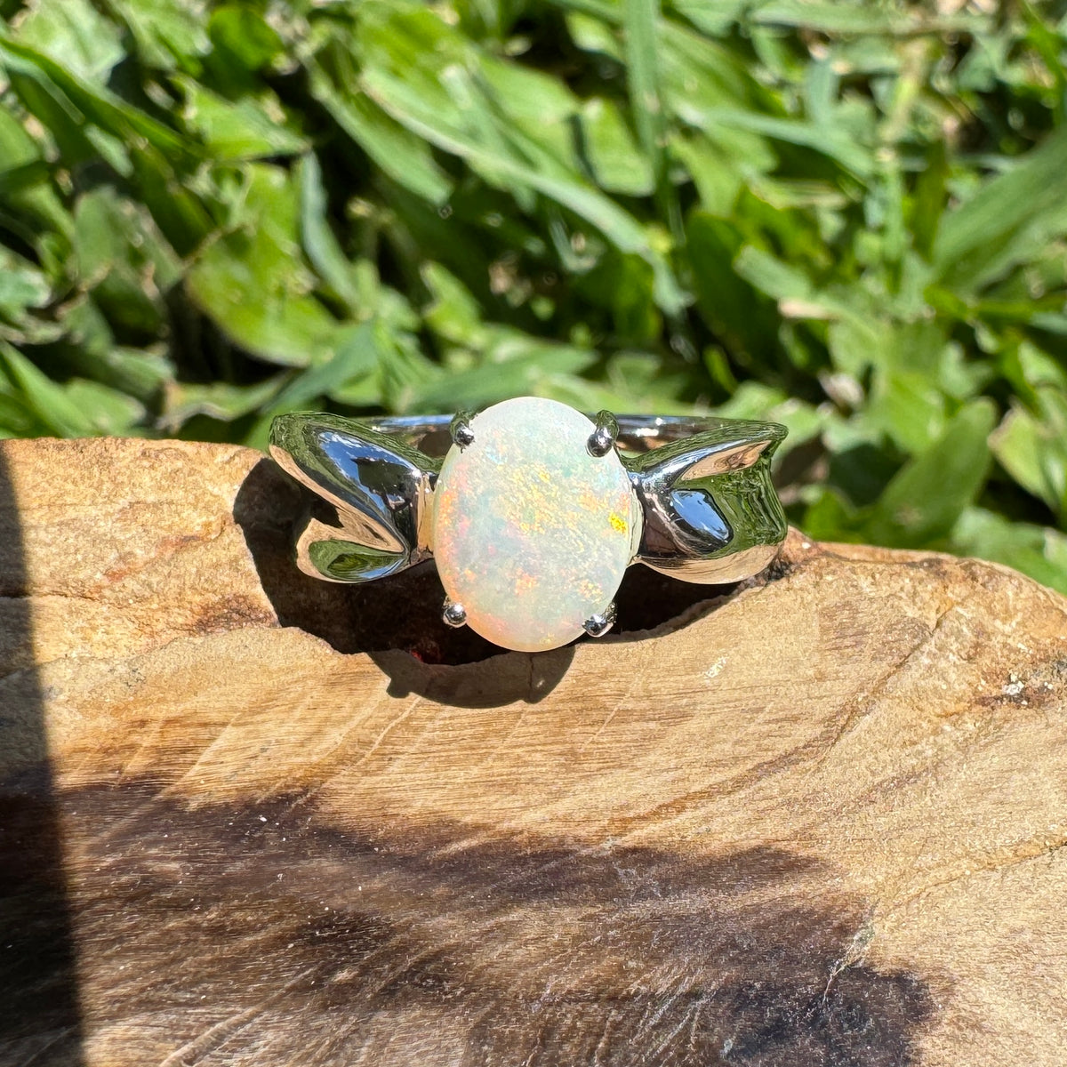 1ct Coober Pedy Opal Ring ~ 'Wyperfeld Ember' | 925 Sterling Silver | Solid Australian Opal