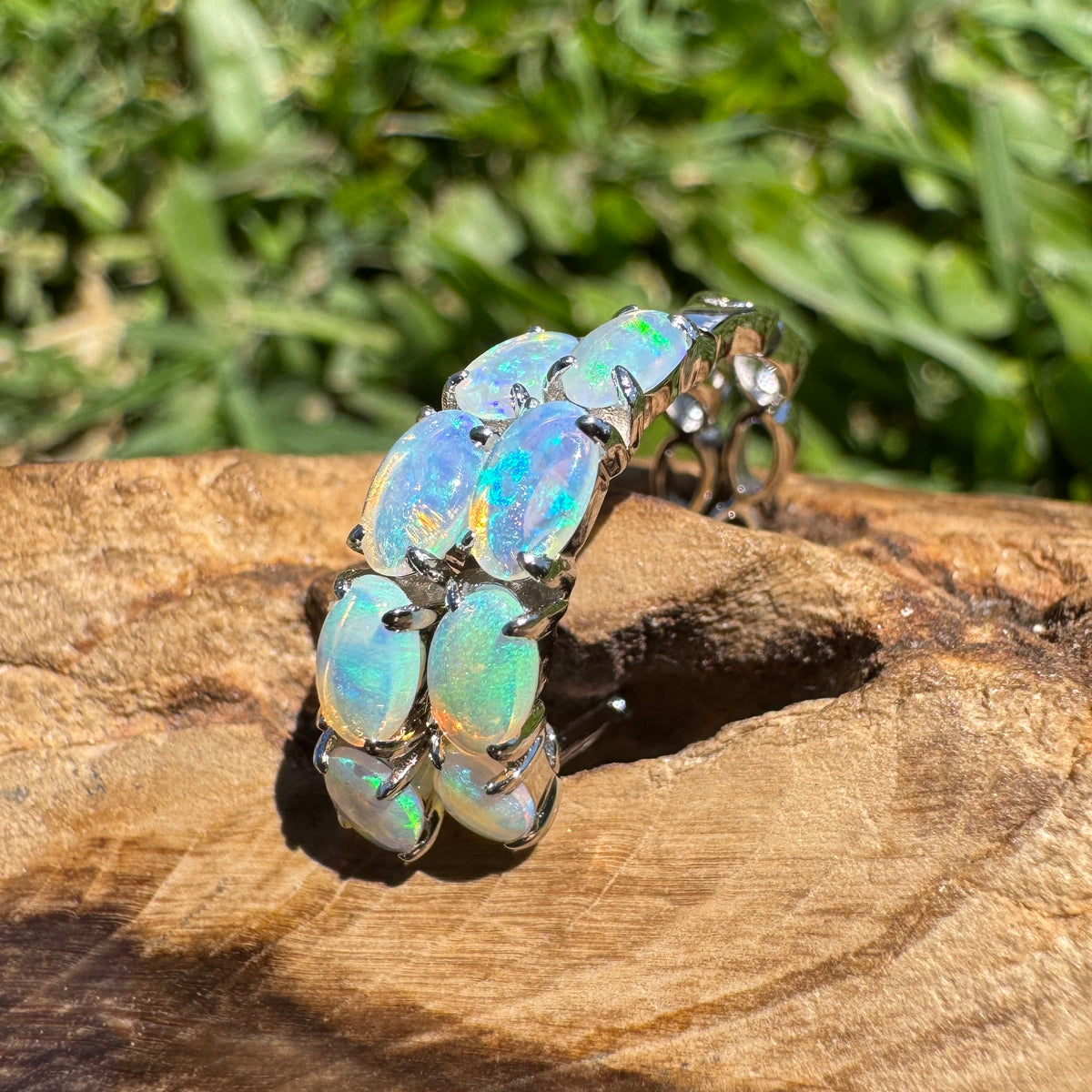 2.4ct Coober Pedy Crystal Opal Huggie Earrings ~ 'Croajingolong Tide' | 925 Sterling Silver | Solid Australian Opal