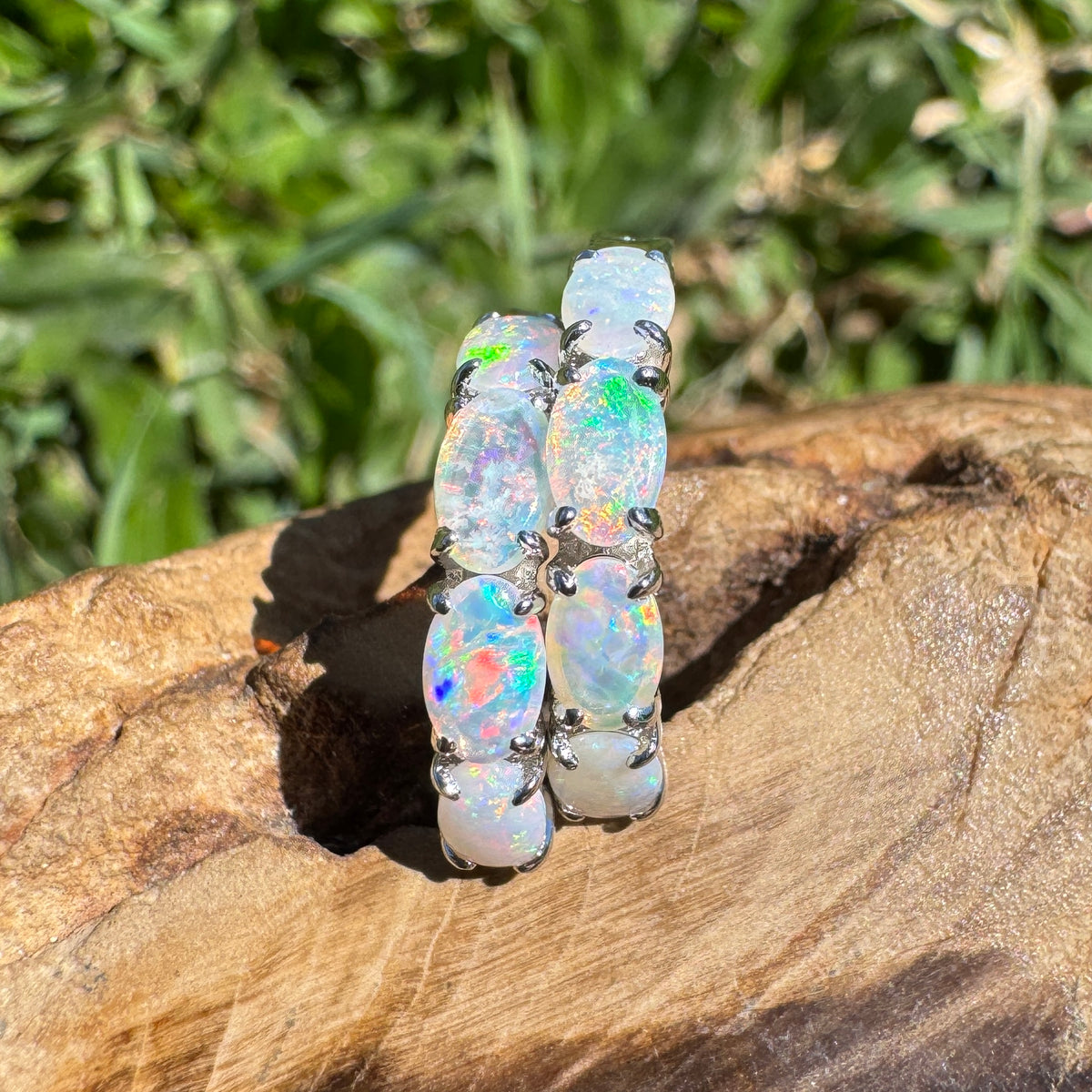 2.4ct Coober Pedy Crystal Opal Huggie Earrings ~ 'Nitmiluk Shimmer' | 925 Sterling Silver | Solid Australian Opal