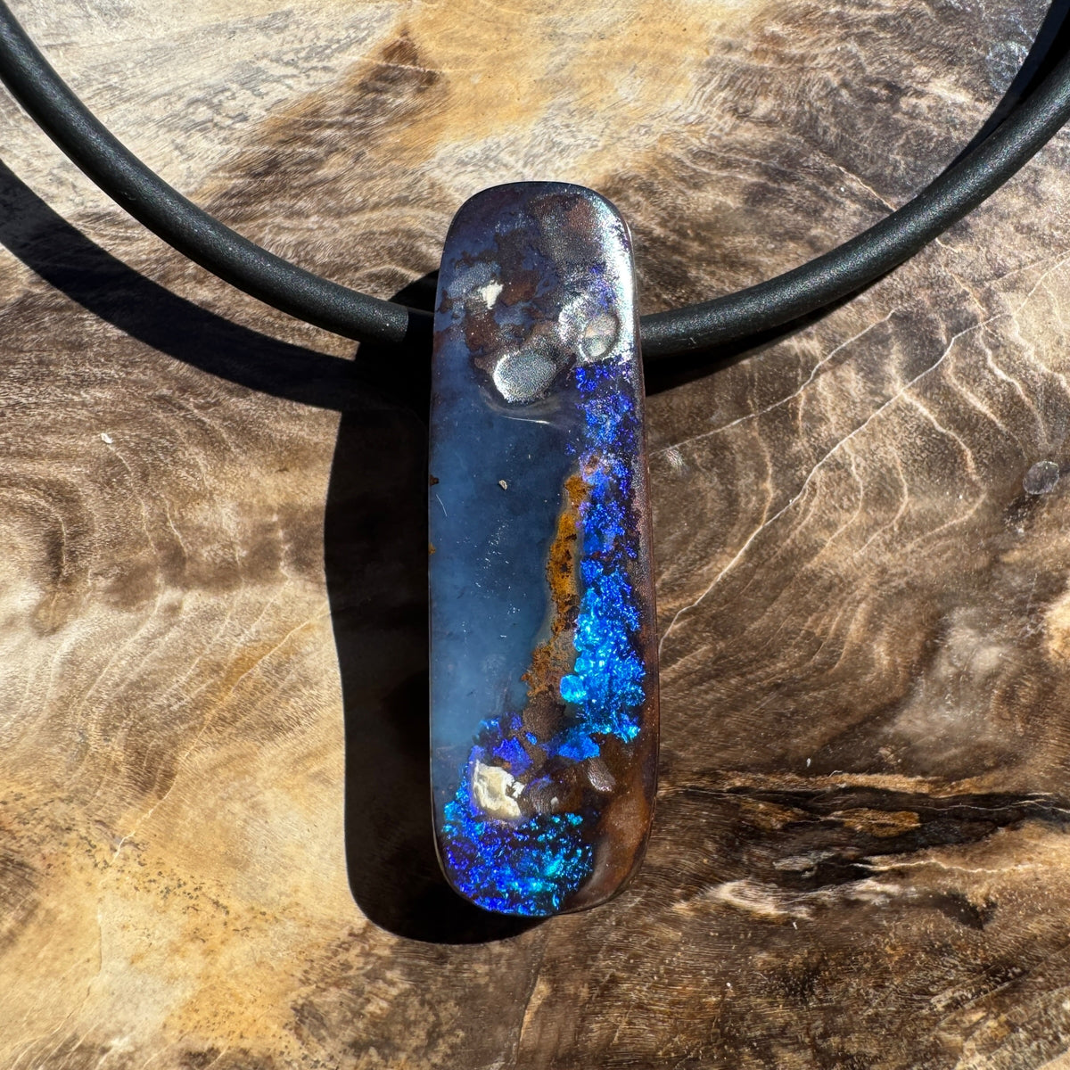 Solid Queensland Boulder Opal Pendant Necklace ~ 'Nullarbor Driftlight' | Solid Australian Opal