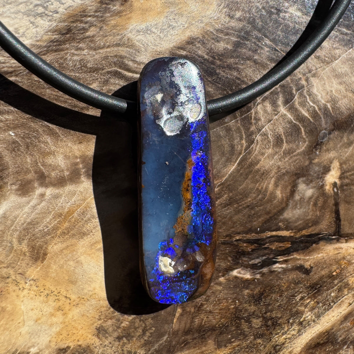 Solid Queensland Boulder Opal Pendant Necklace ~ 'Nullarbor Driftlight' | Solid Australian Opal