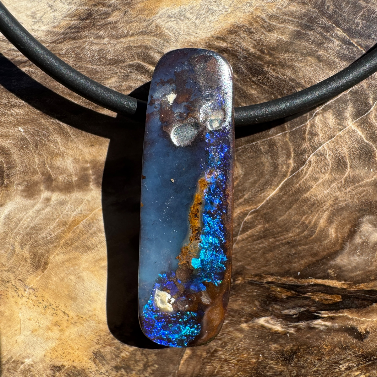 Solid Queensland Boulder Opal Pendant Necklace ~ 'Nullarbor Driftlight' | Solid Australian Opal