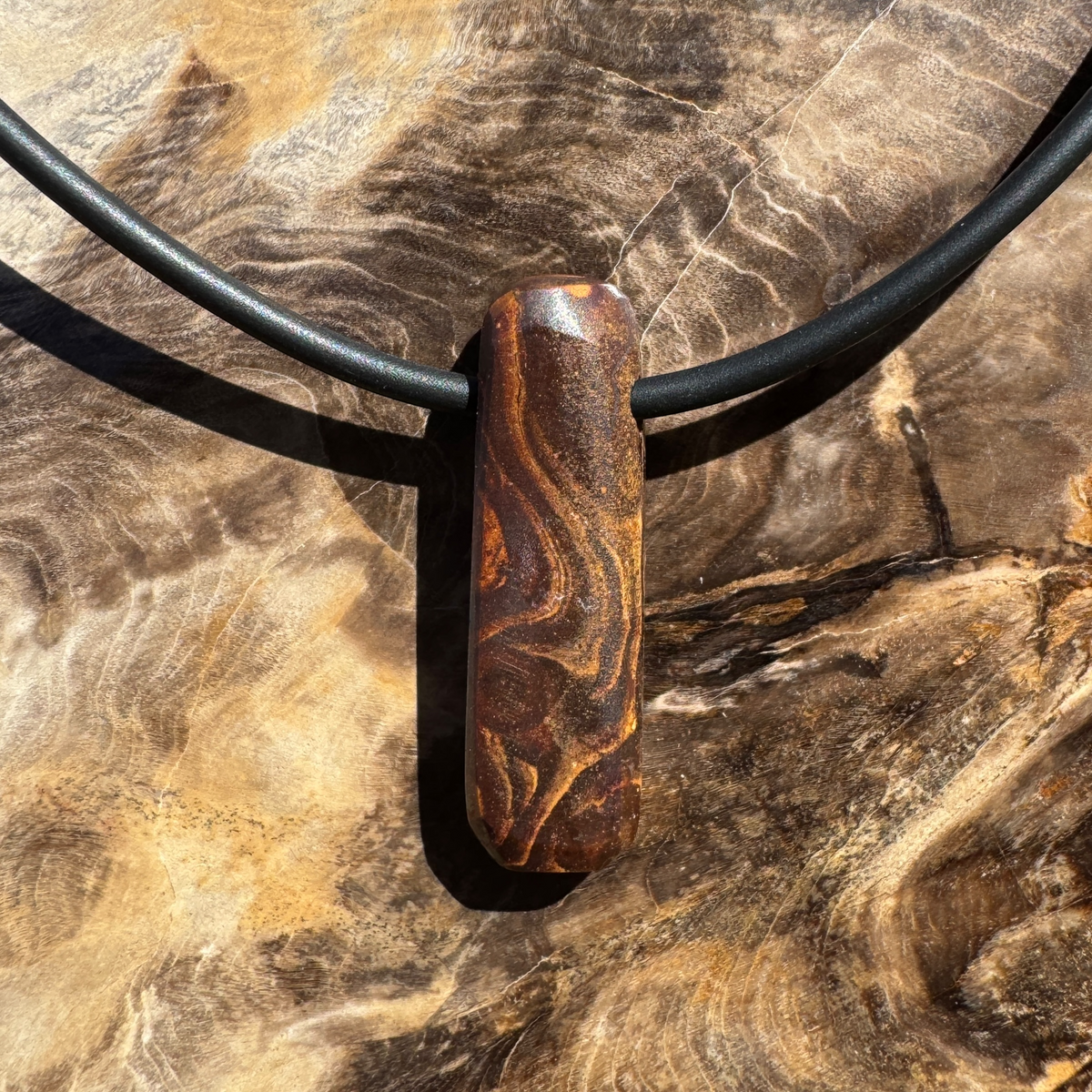 Solid Queensland Boulder Opal Pendant Necklace ~ 'Nullarbor Driftlight' | Solid Australian Opal