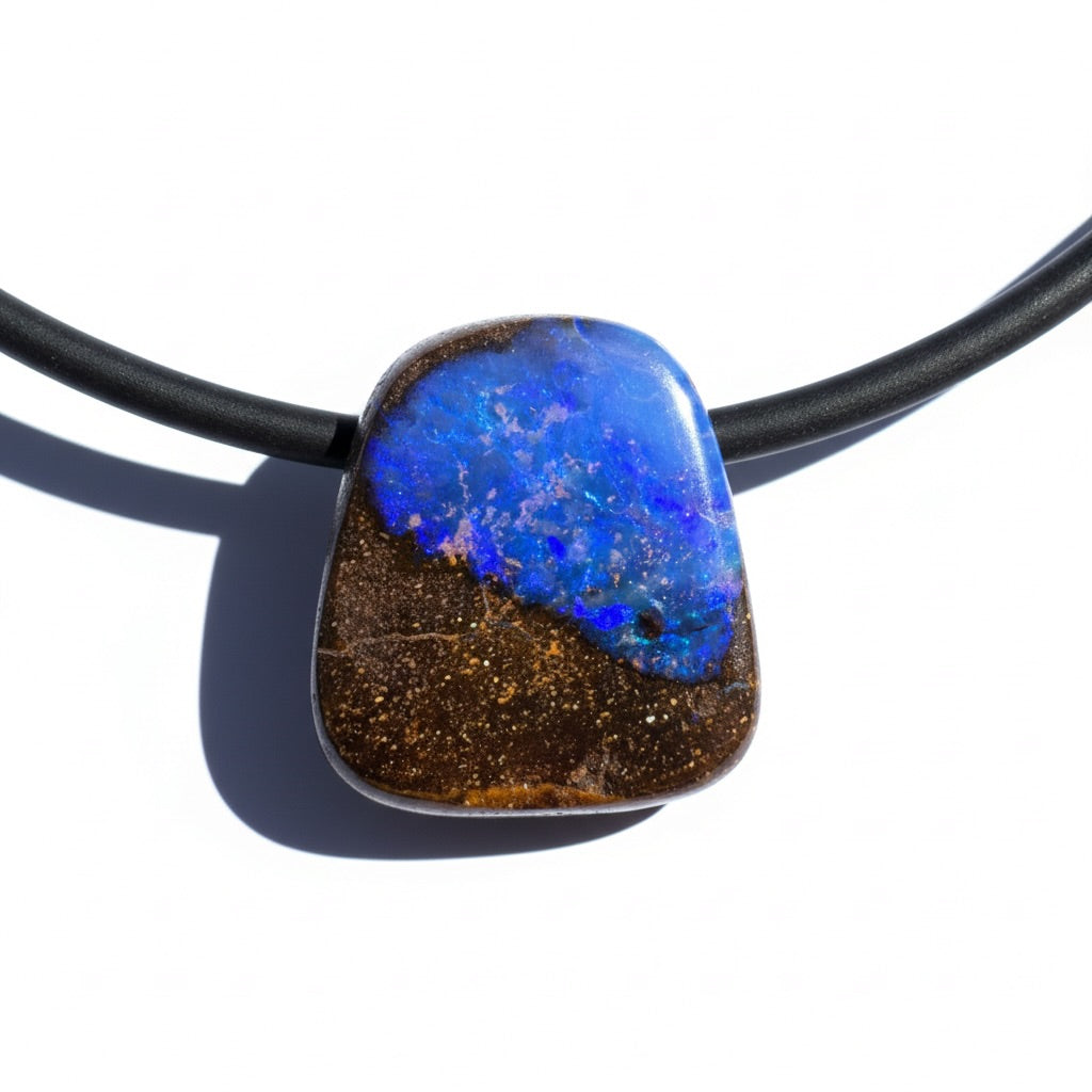 Solid Queensland Boulder Opal Pendant Necklace ~ 'Bungle Tempest' | Solid Australian Opal