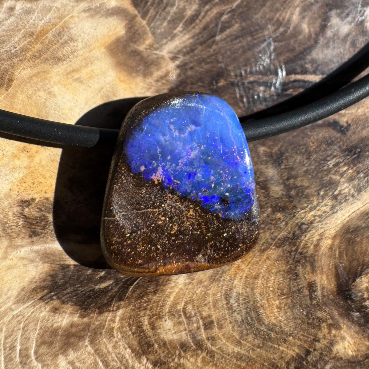 Solid Queensland Boulder Opal Pendant Necklace ~ 'Bungle Tempest' | Solid Australian Opal