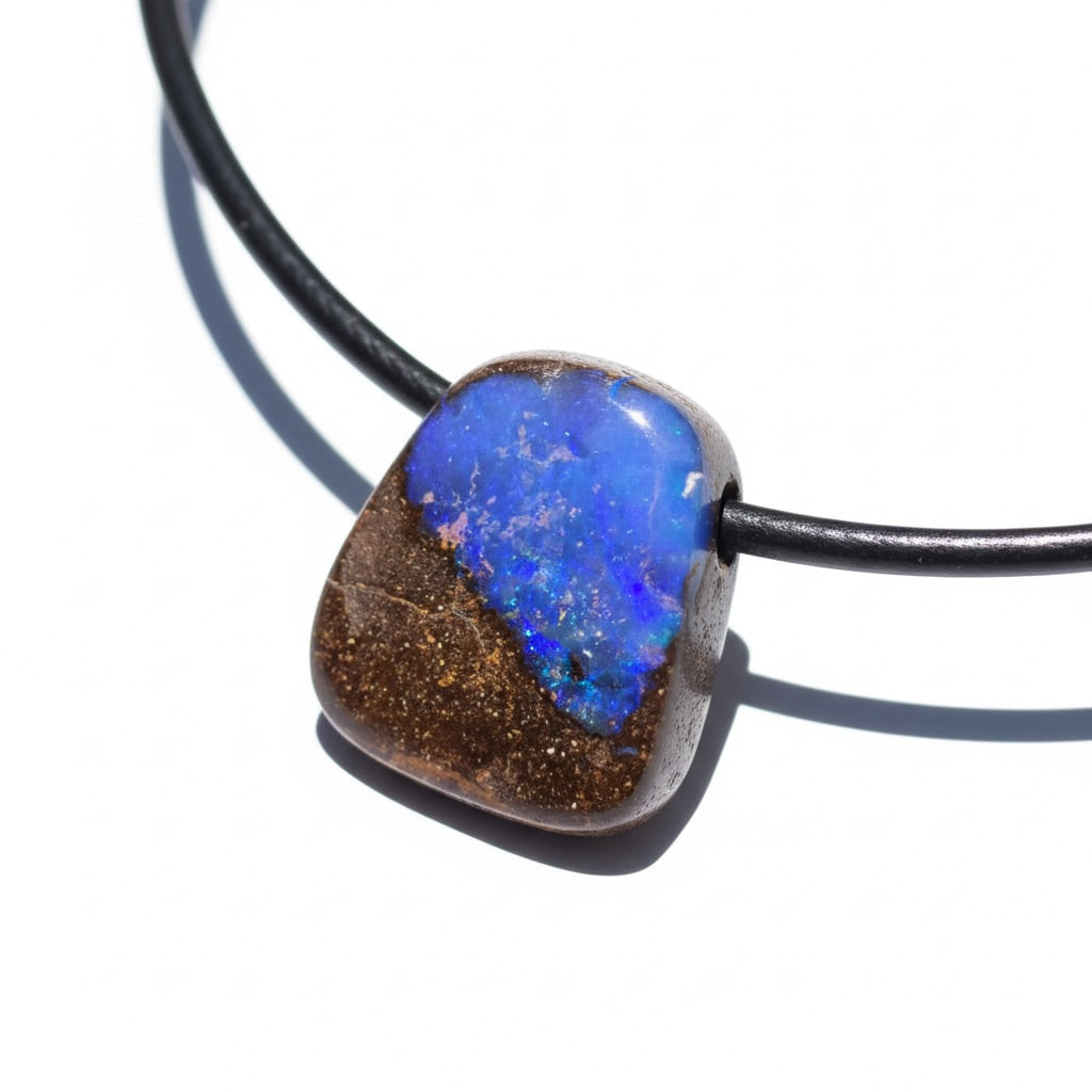 Solid Queensland Boulder Opal Pendant Necklace ~ 'Bungle Tempest' | Solid Australian Opal