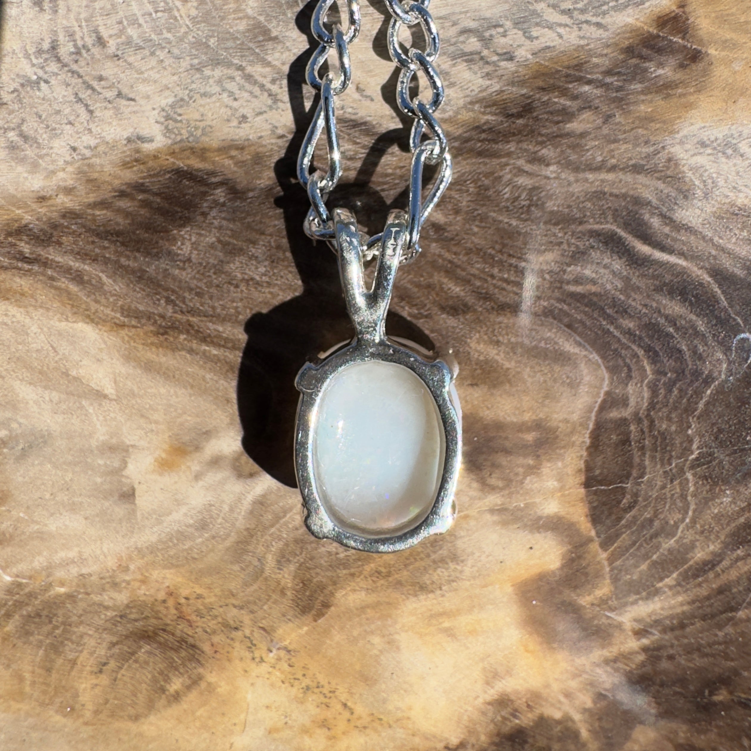 1.6ct Coober Pedy Opal Pendant Necklace ~ 'Monkey Mia Glow' | 925 Sterling Silver | Solid Australian Opal