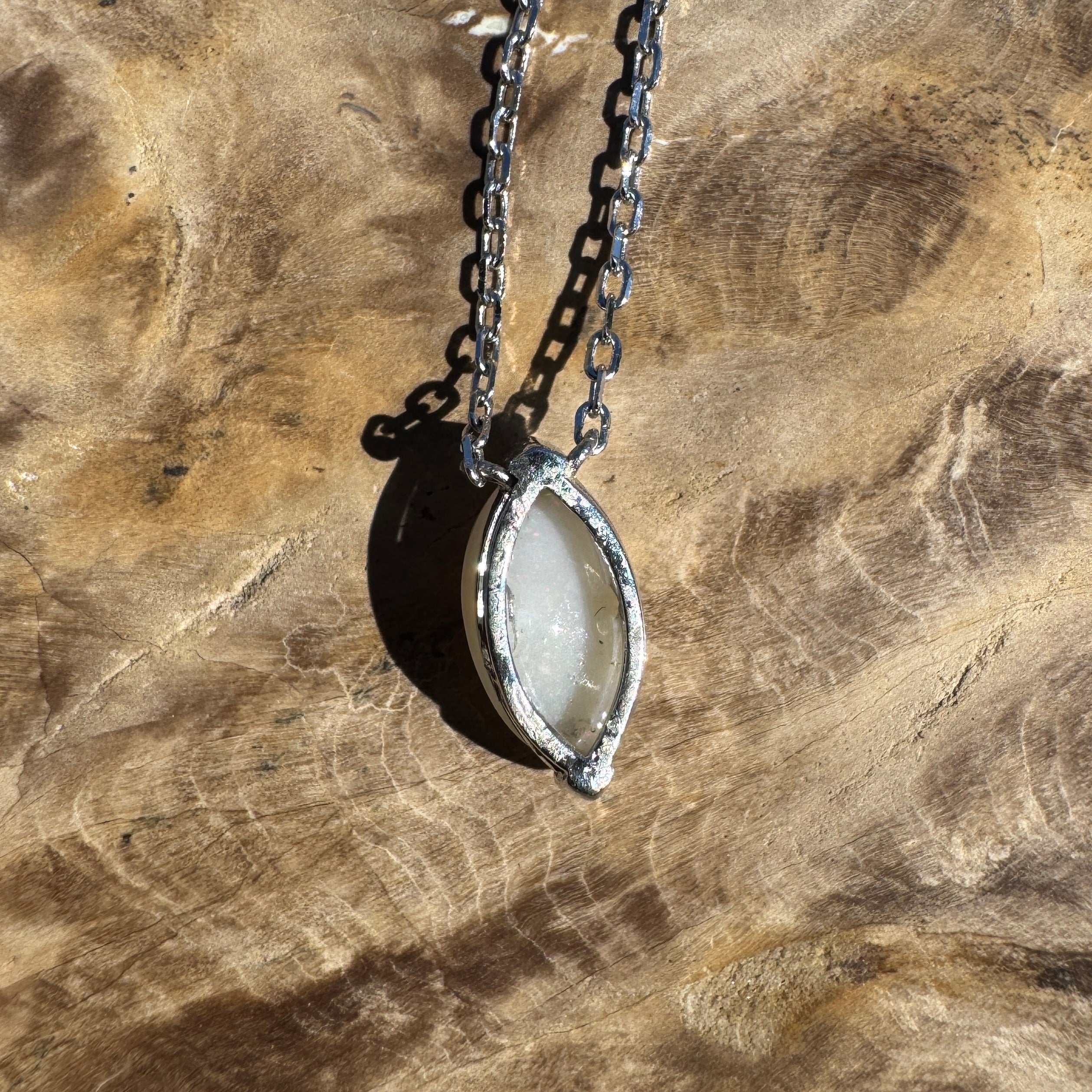 1.6ct Coober Pedy Opal Pendant Necklace ~ 'Trinity Sunsets' | 925 Sterling Silver | Solid Australian Opal