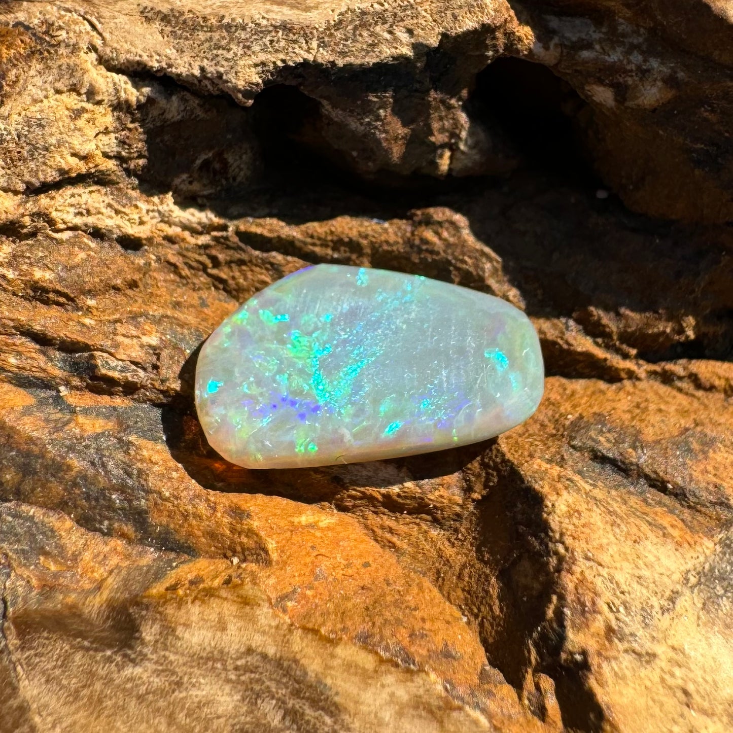 Hand-Cut Solid Lightning Ridge Semi Black Opal 1.6carat - Iona Opal Australia