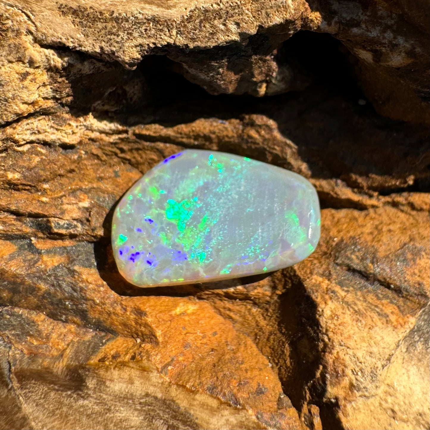 Hand-Cut Solid Lightning Ridge Semi Black Opal 1.6carat - Iona Opal Australia