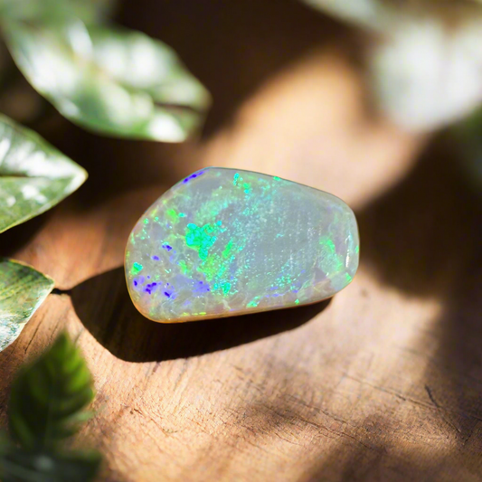 Hand-Cut Solid Lightning Ridge Semi Black Opal 1.6carat