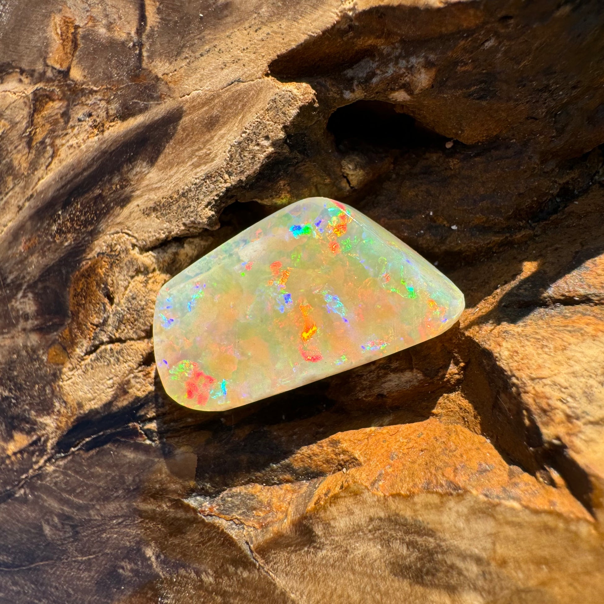 Coober Pedy Belemnite Opal (Fossil Opal Squid) 5.8carat Solid Hand-Cut - Iona Opal Australia