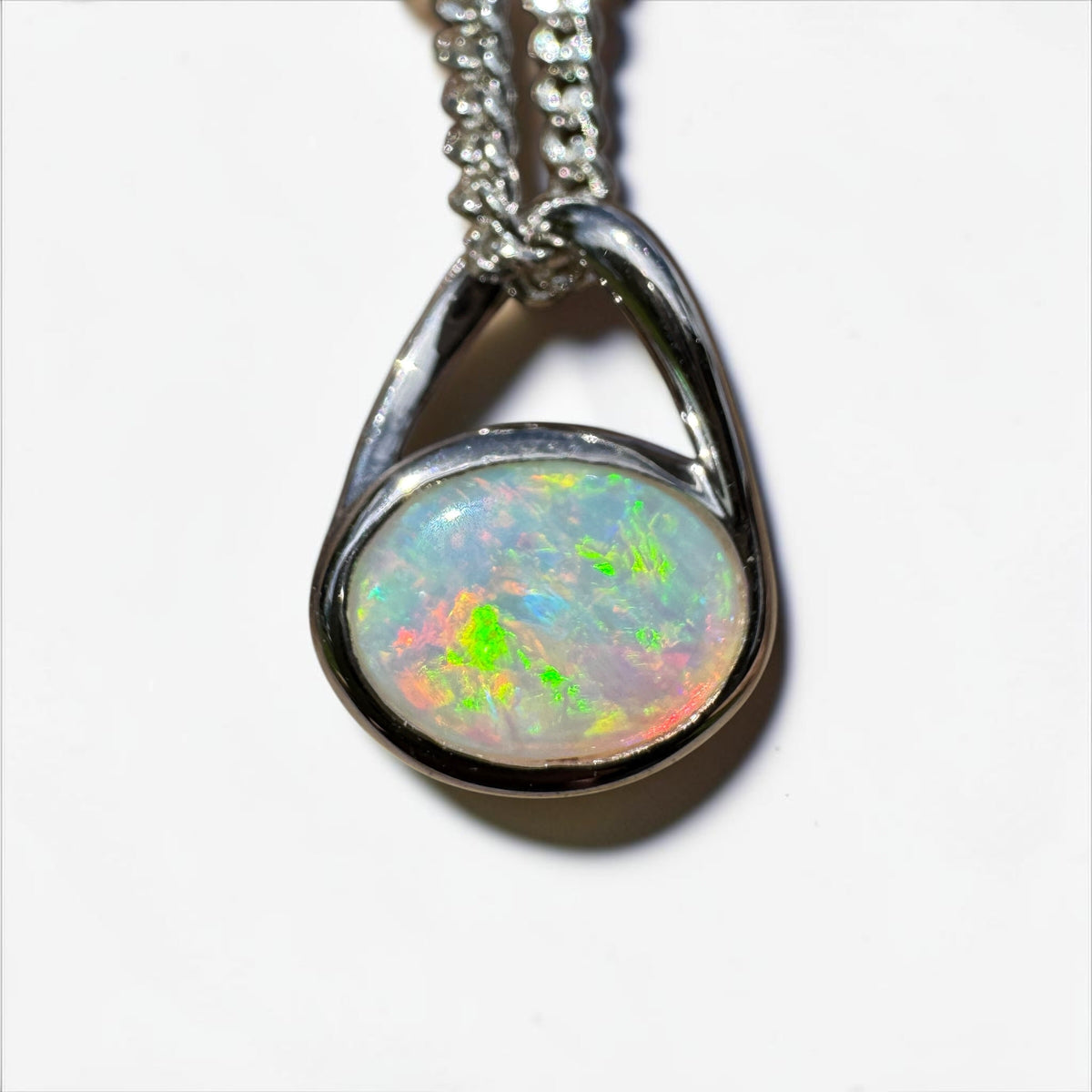 0.8ct Coober Pedy Opal Pendant Necklace ~ 'Coonalpyn Spectrum' | 925 Sterling Silver | Solid Australian Opal