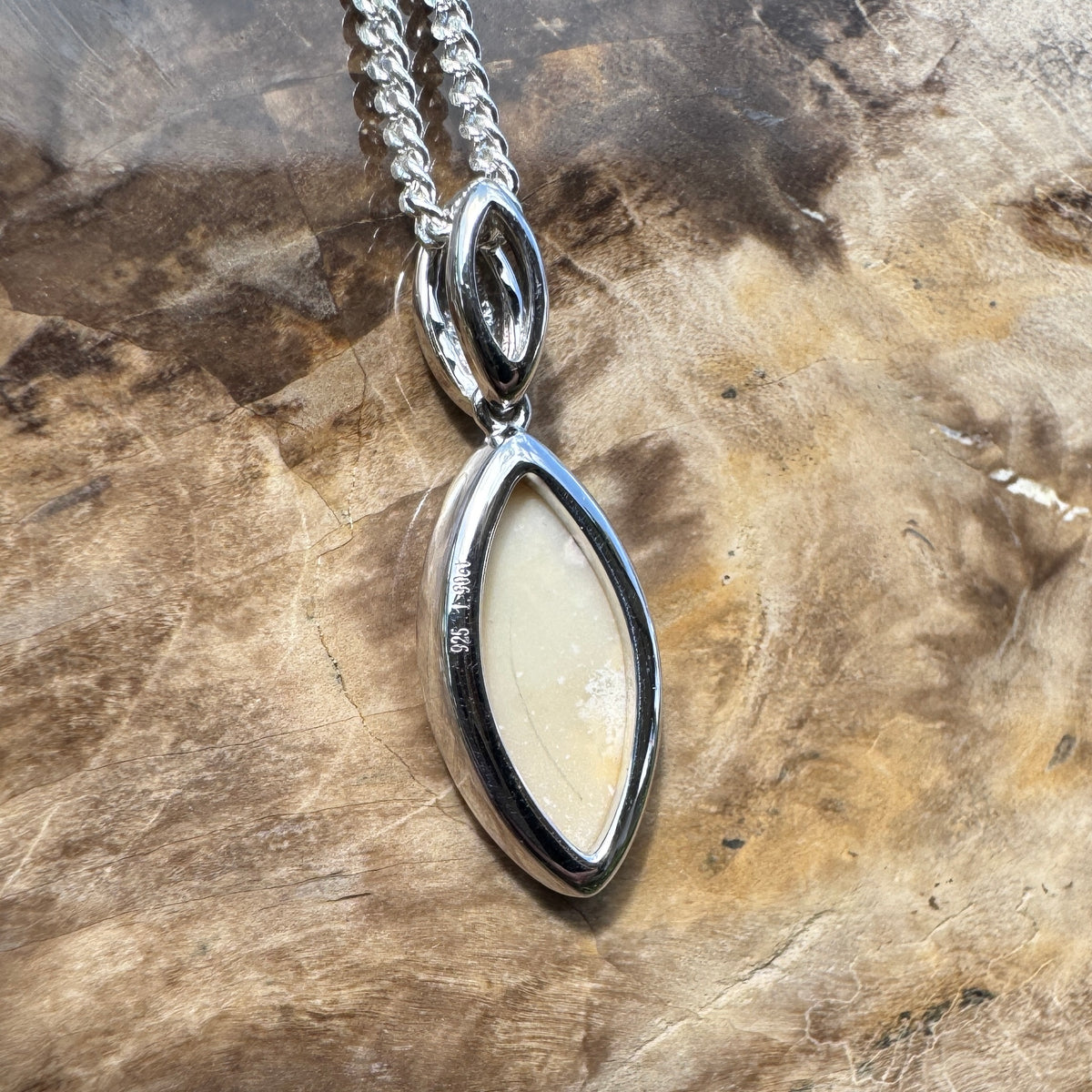 1.9ct Coober Pedy Opal Pendant Necklace ~ 'Penola Flicker' | 925 Sterling Silver | Solid Australian Opal