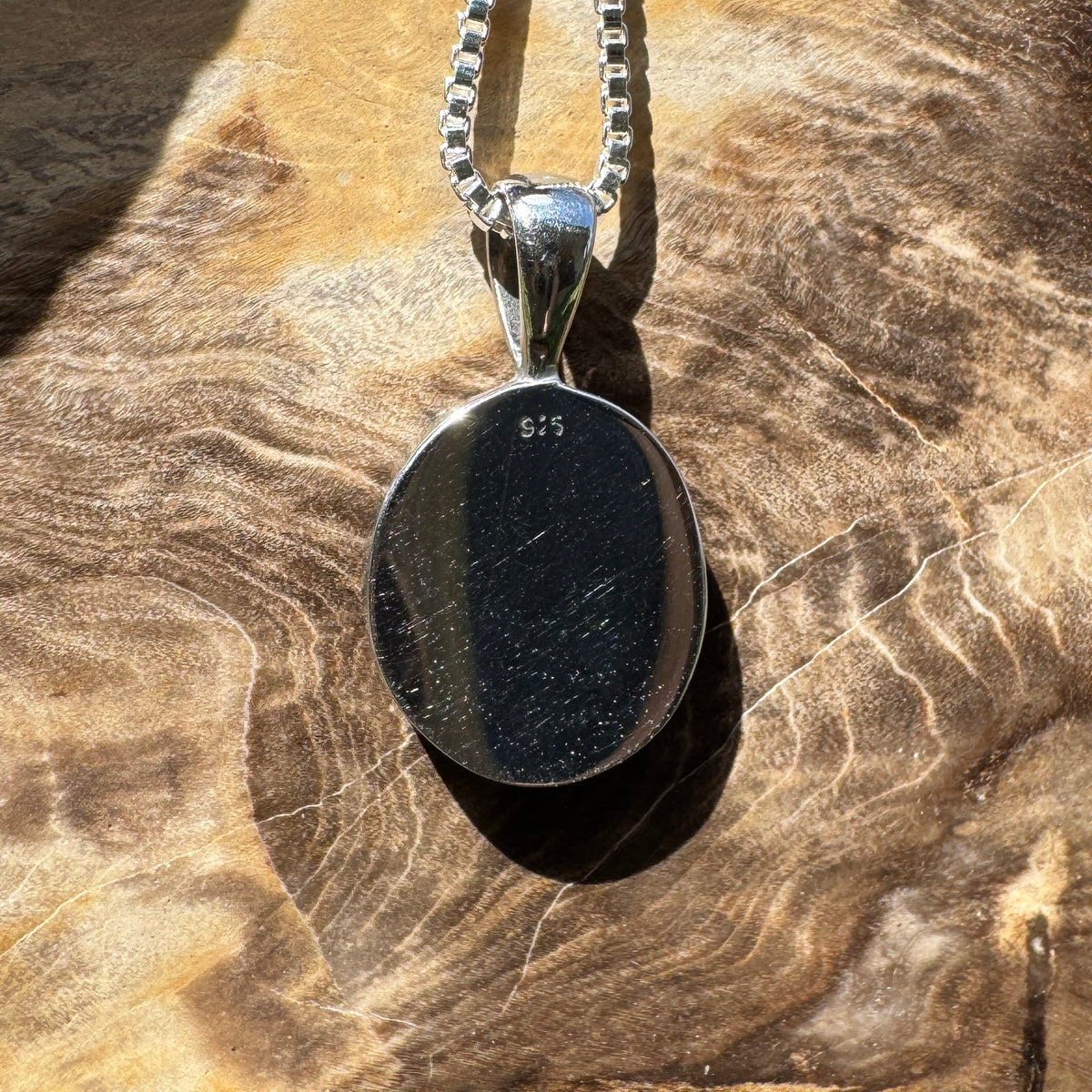 2.5ct Lightning Ridge Semi Black Opal Pendant Necklace ~ 'Angledool Ember' | 925 Sterling Silver | Solid Australian Opal