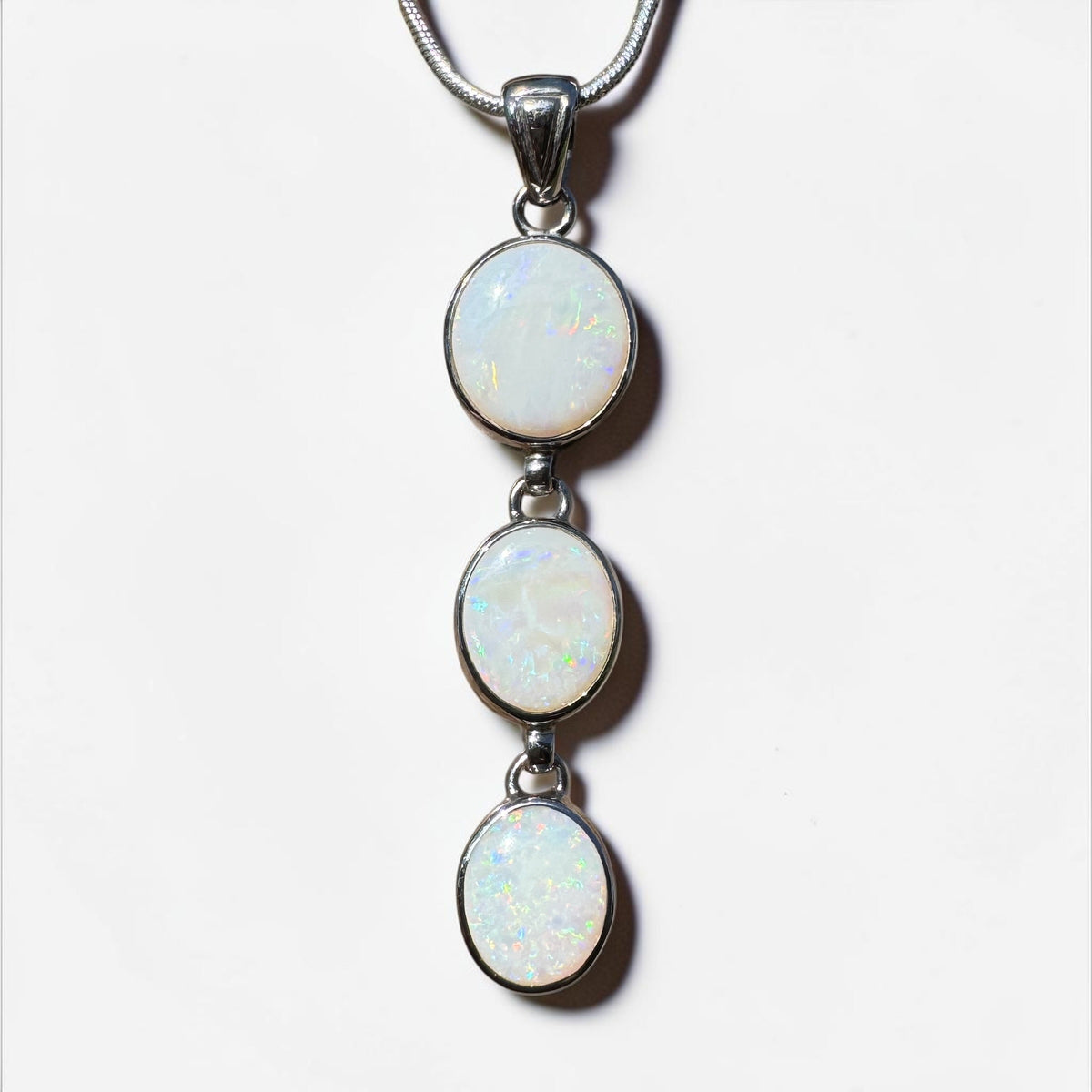 7.5ct Coober Pedy Opal Pendant Necklace ~ 'Karoonda Spectrum' | 925 Sterling Silver | Solid Australian Opal